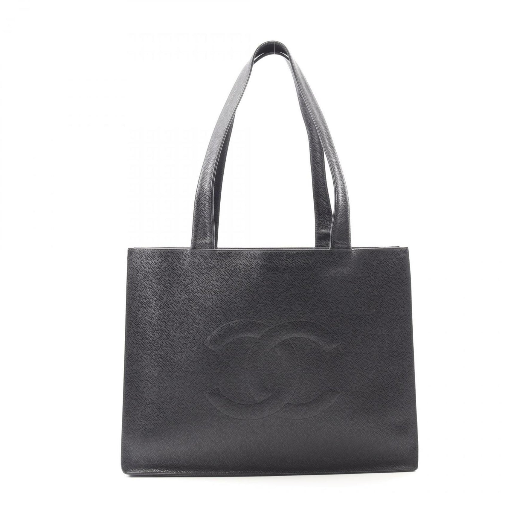 CHANEL Deka Coco Mark Tote Bag, Calfskin Leather