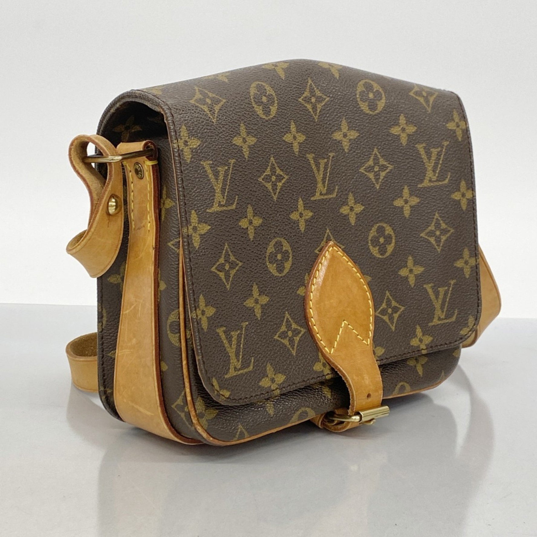 Louis Vuitton Monogram Cartouchiere MM Shoulder Bag M51253 Brown Women's P1189671