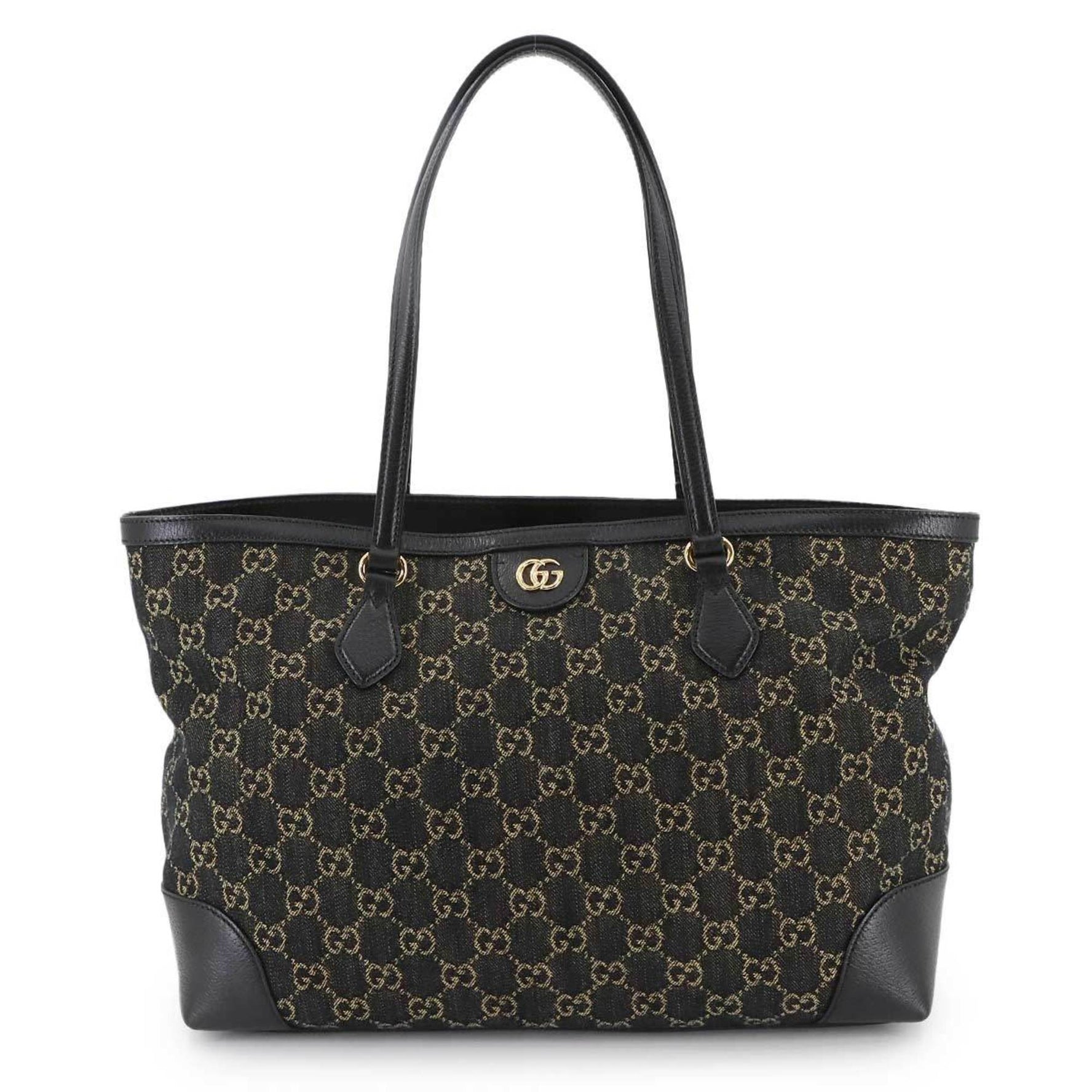 Gucci Ophidia Medium Tote Bag in GG Jacquard Denim and Leather