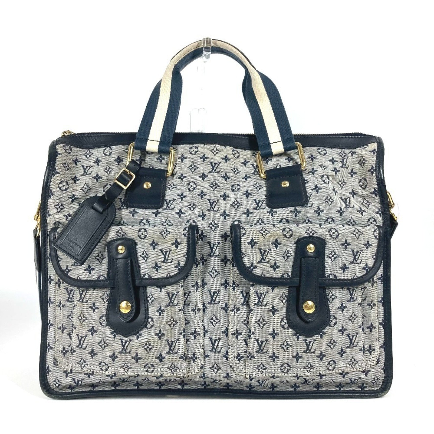 LOUIS VUITTON M42341 Monogram Mini Sac Marie Kate Handbag, Bag, Business 2WAY Shoulder Tote Canvas, Men's, Women's, Navy