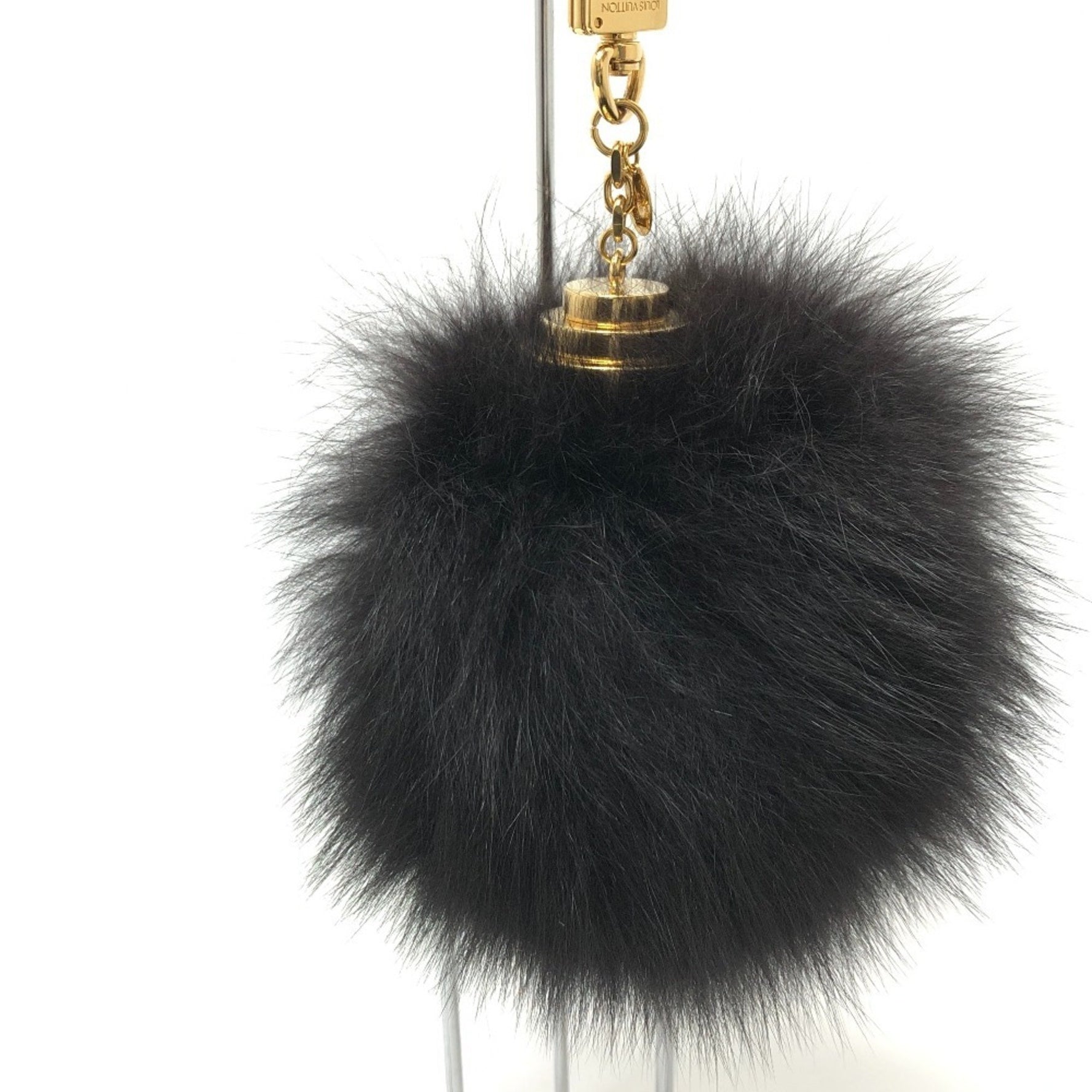 LOUIS VUITTON M67372 Fuzzy Bubble Fur Keychain Bag Charm, Women's, Black