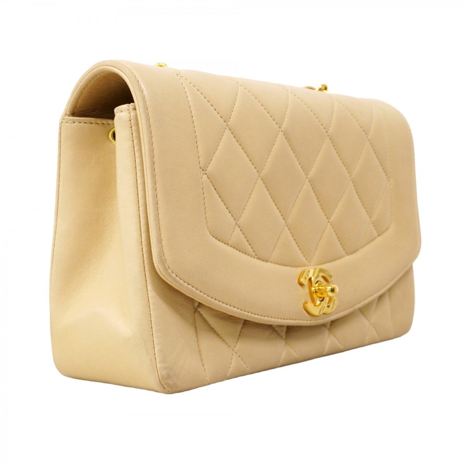 Chanel Diana Matelasse Chain Shoulder Bag in Lambskin