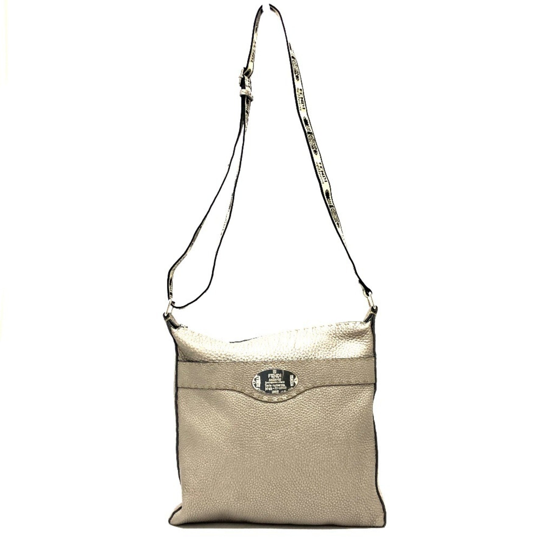 FENDI Selleria shoulder bag, leather, metallic color, .