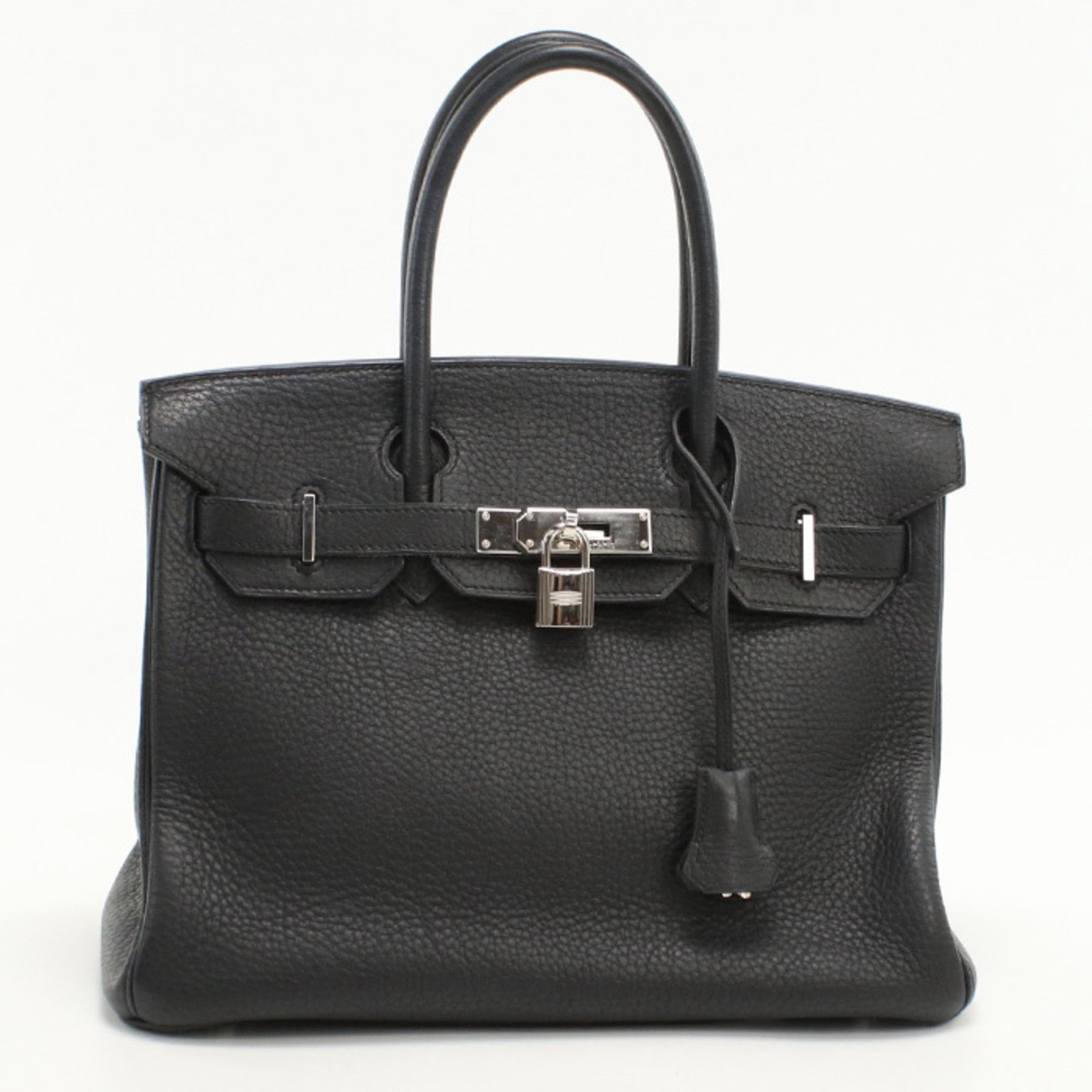 HERMES Birkin 30 Handbag, Black, with J Stamp