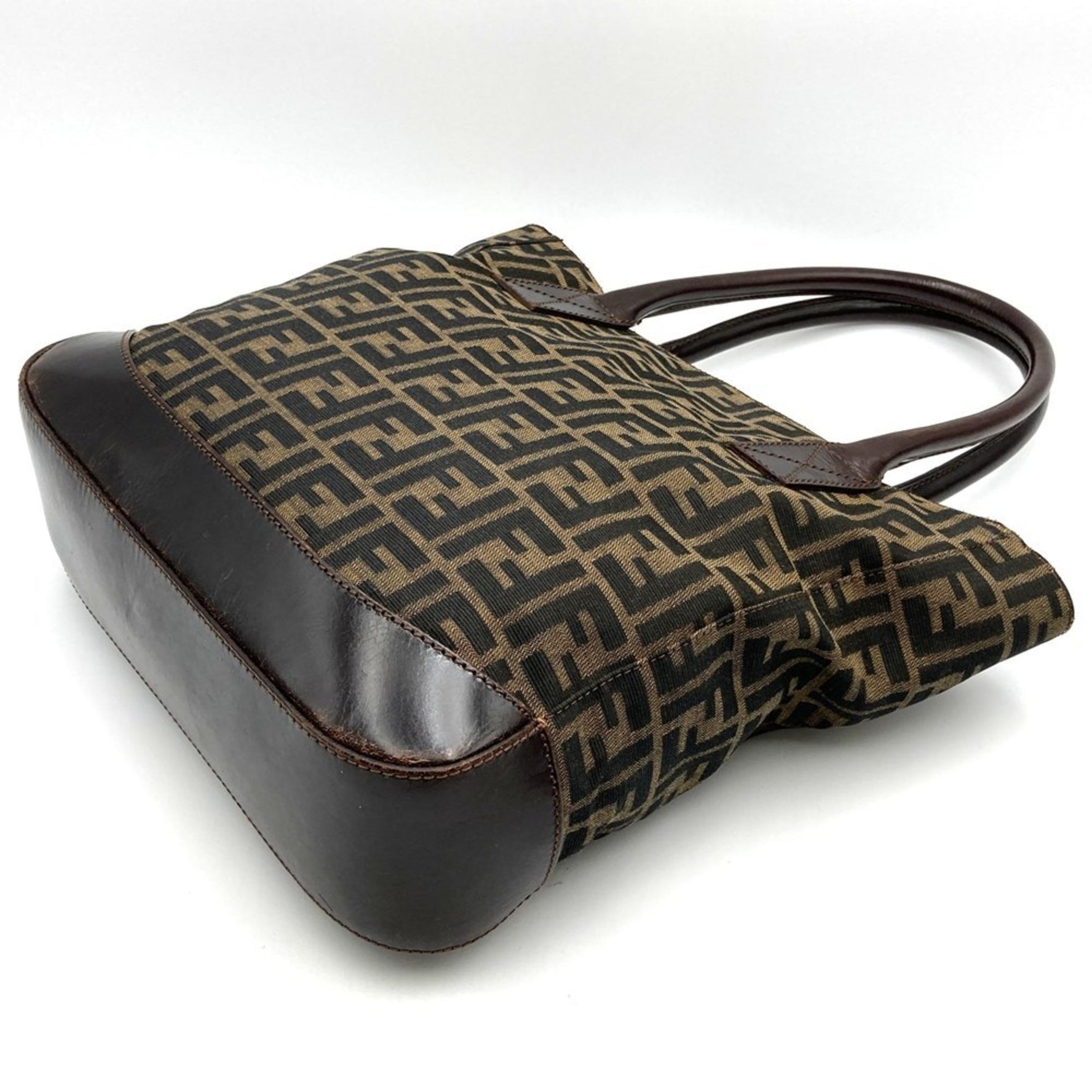 FENDI Tote Bag Shoulder Zucca Nylon Canvas Leather Men's