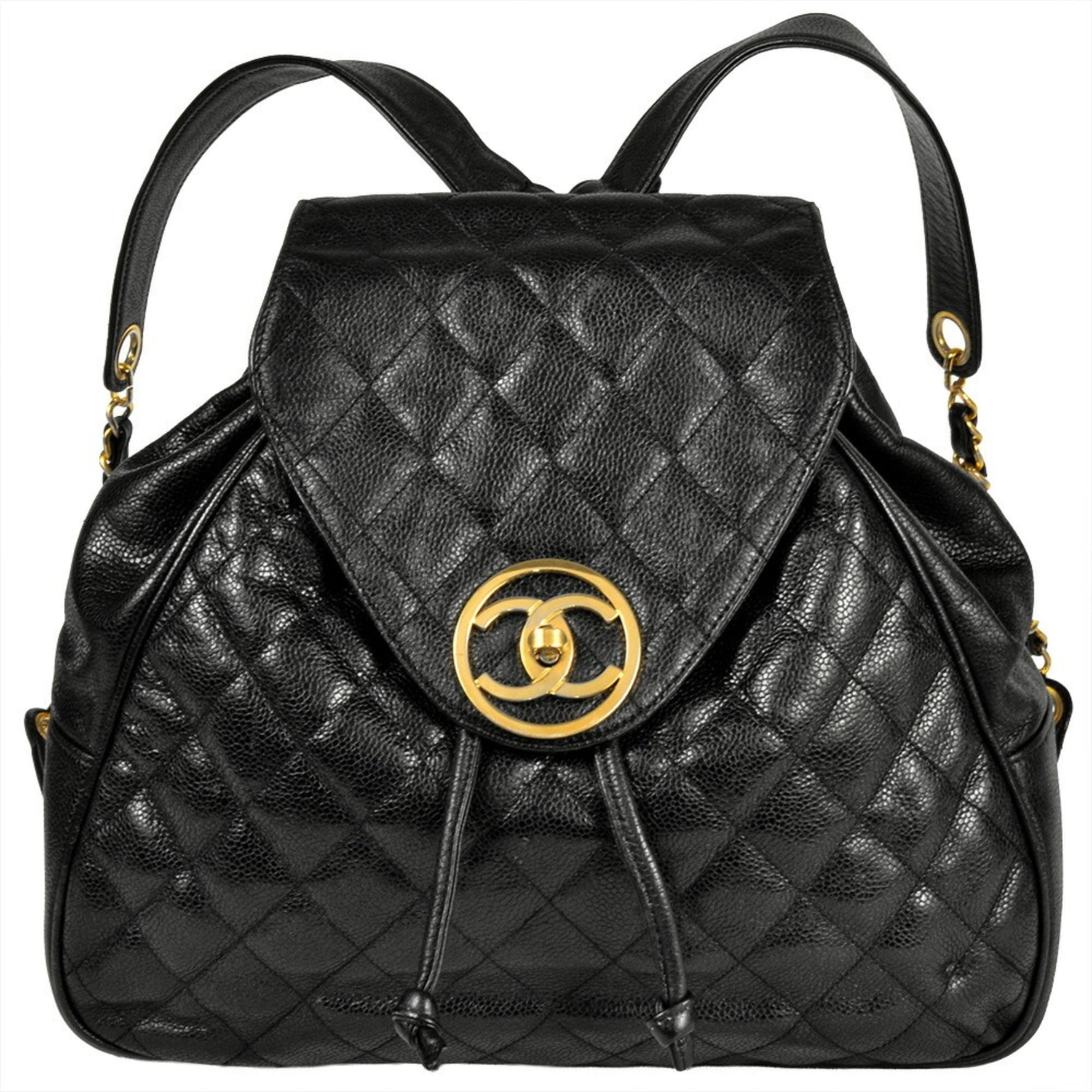 CHANEL Matelasse Backpack in Caviar Skin, Coco Circle