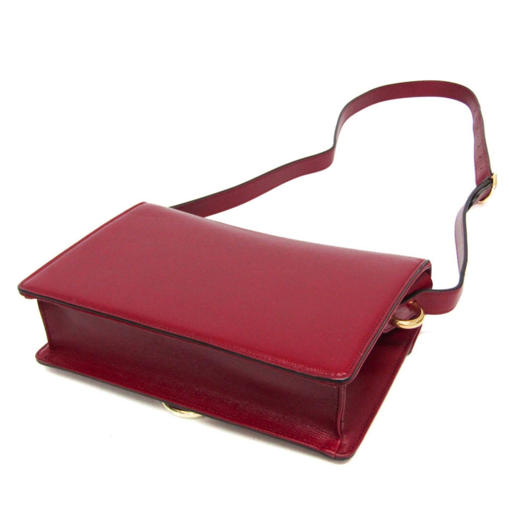 Gucci GG Marmont Double G Women's Leather Shoulder Bag Red Color