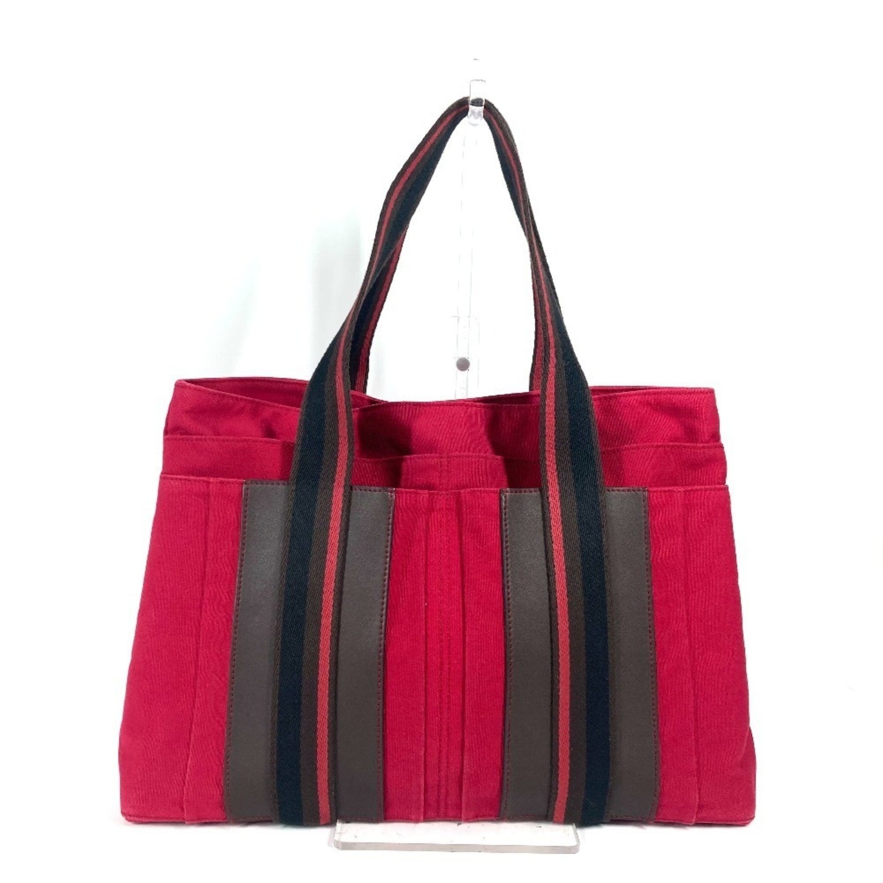 HERMES Troca Horizontal MM Tote Bag Shoulder Canvas Men's Red