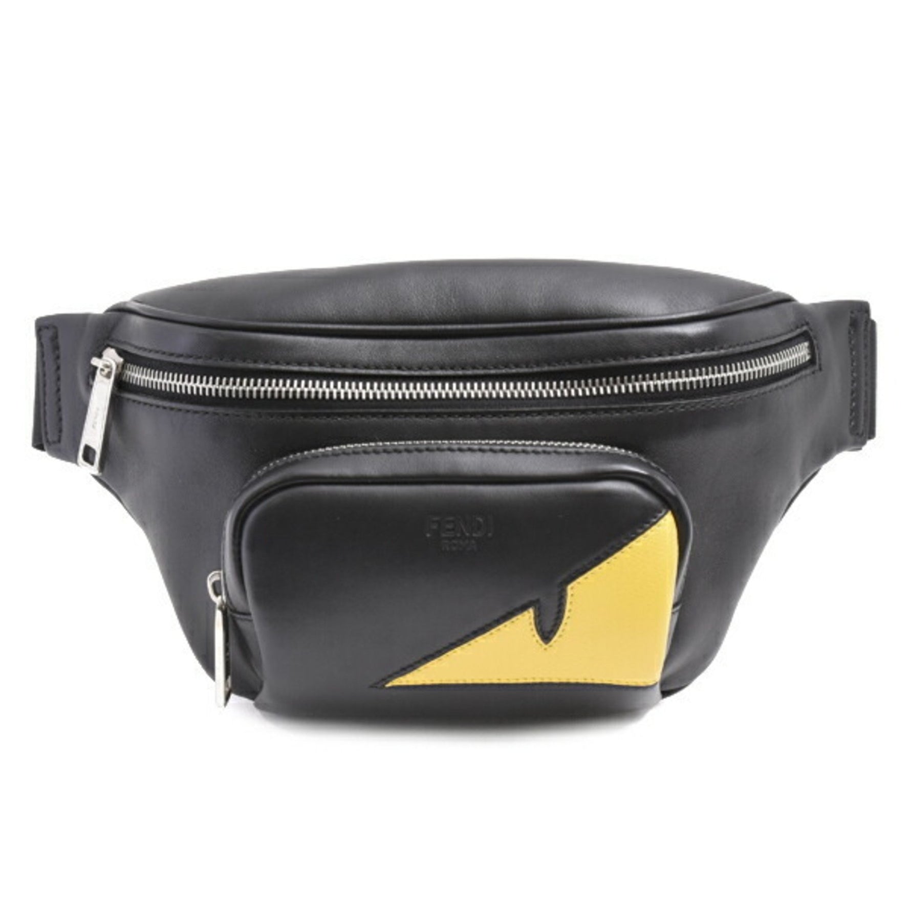 Fendi Men's Bugs Monster Eye Waist Bag, Black Leather