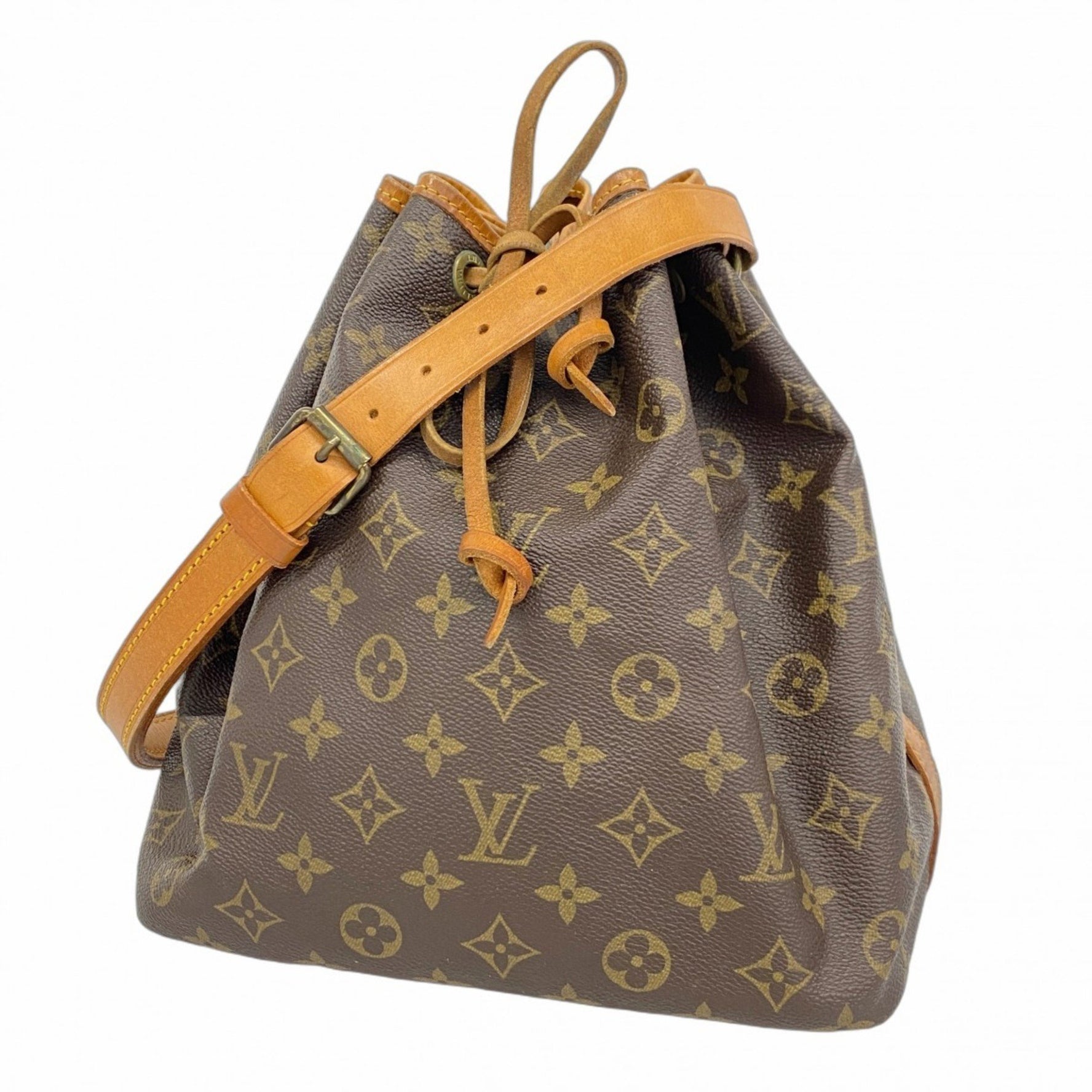 Louis Vuitton Monogram Petit Noe Shoulder Bag M42226 Brown Women's