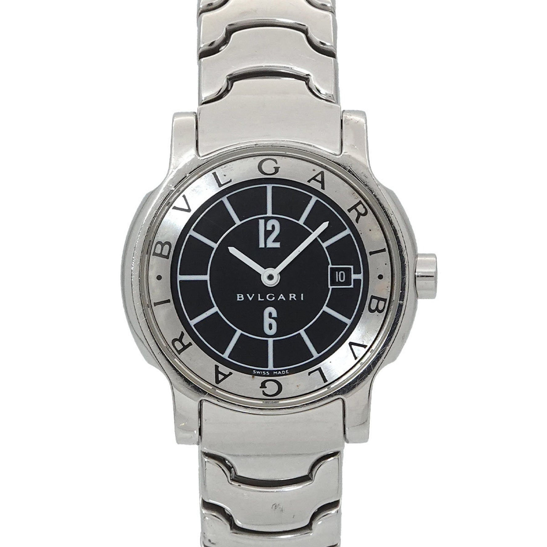 BVLGARI Solo Tempo ST29S Women's Watch with Date, Black Quartz Movement