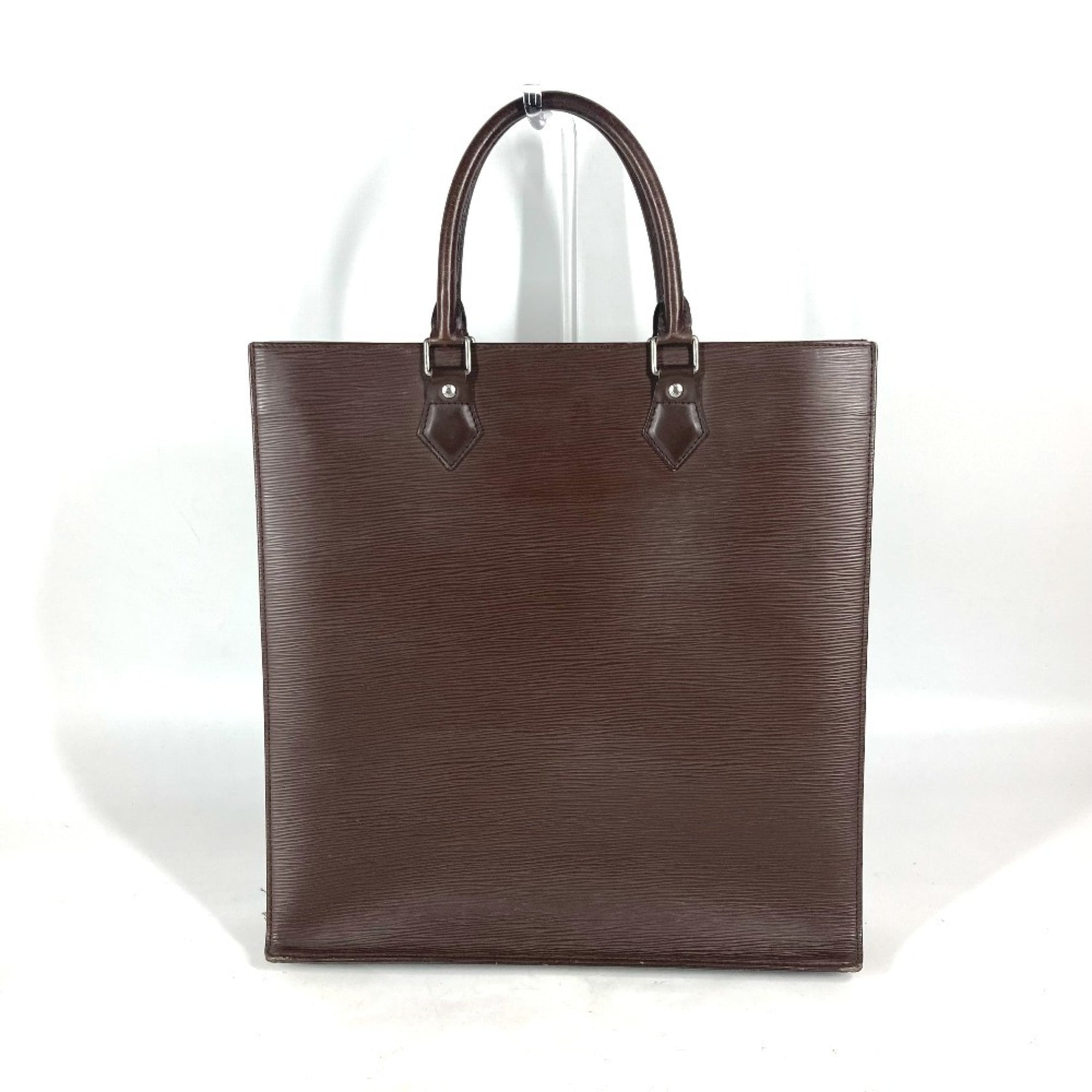 Louis Vuitton Epi Sac Plat Bag Handbag Vertical Leather Men's Mocha