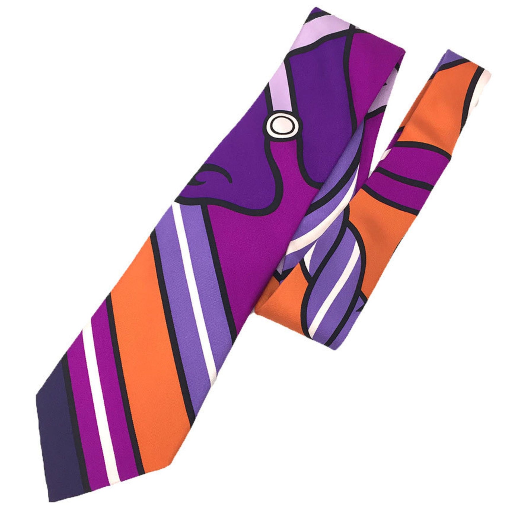 Hermes tie CRAVAT EN CARRE Quadrige horse 100% silk