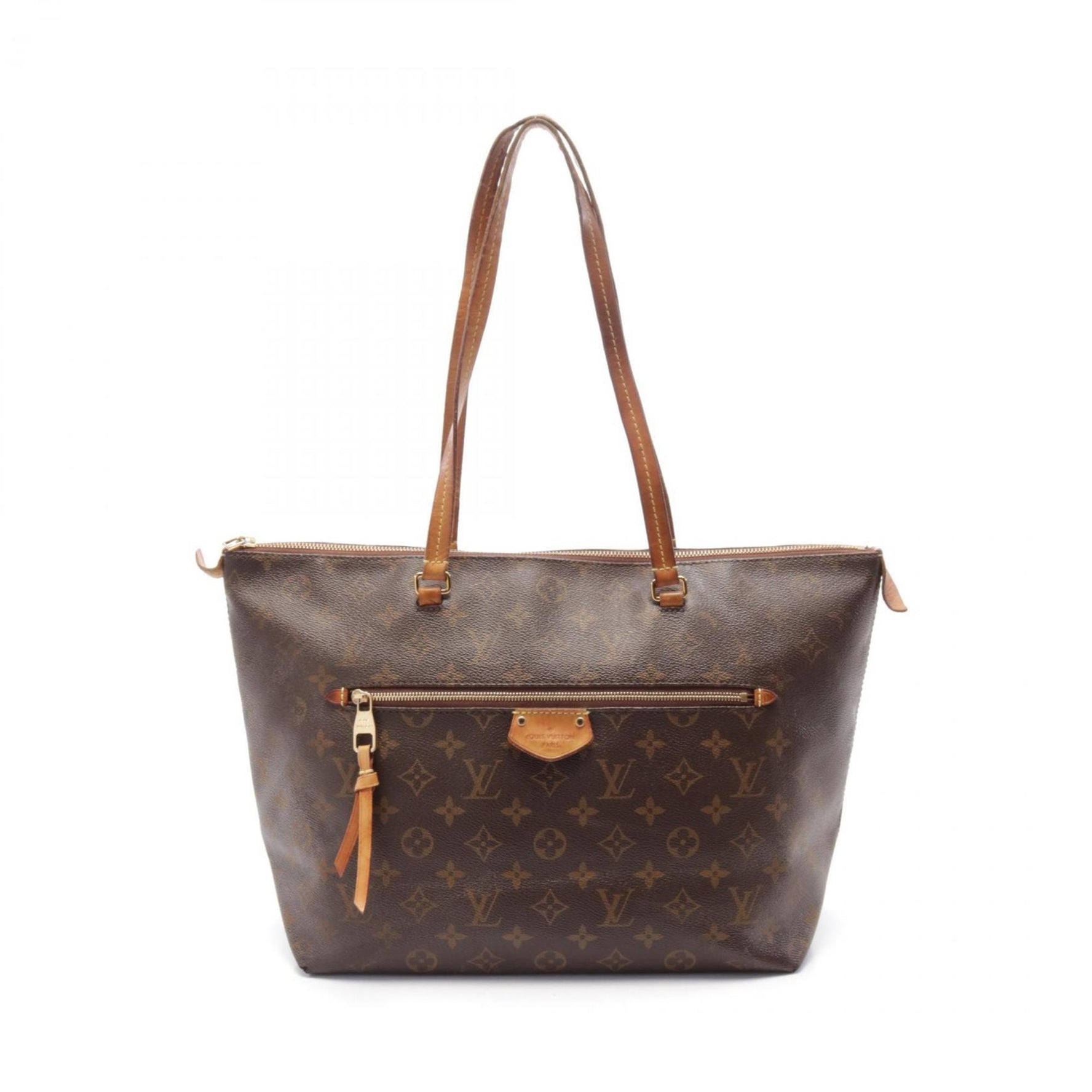 Louis Vuitton Iena MM Shoulder Bag, Coated Canvas, Leather, Monogram, Women's, Brown, M42267