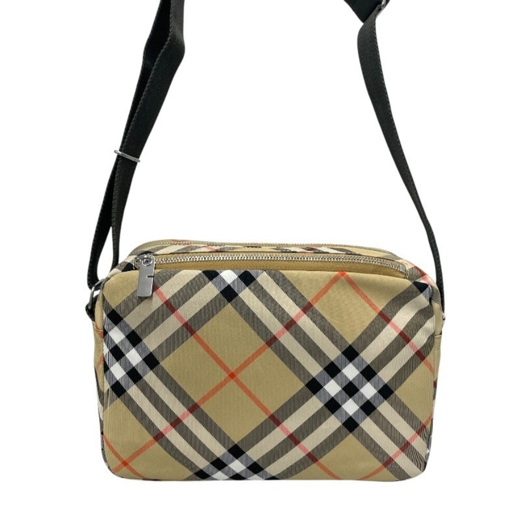 BURBERRY Crossbody Shoulder Bag Men's Check Pattern Horseferry Beige