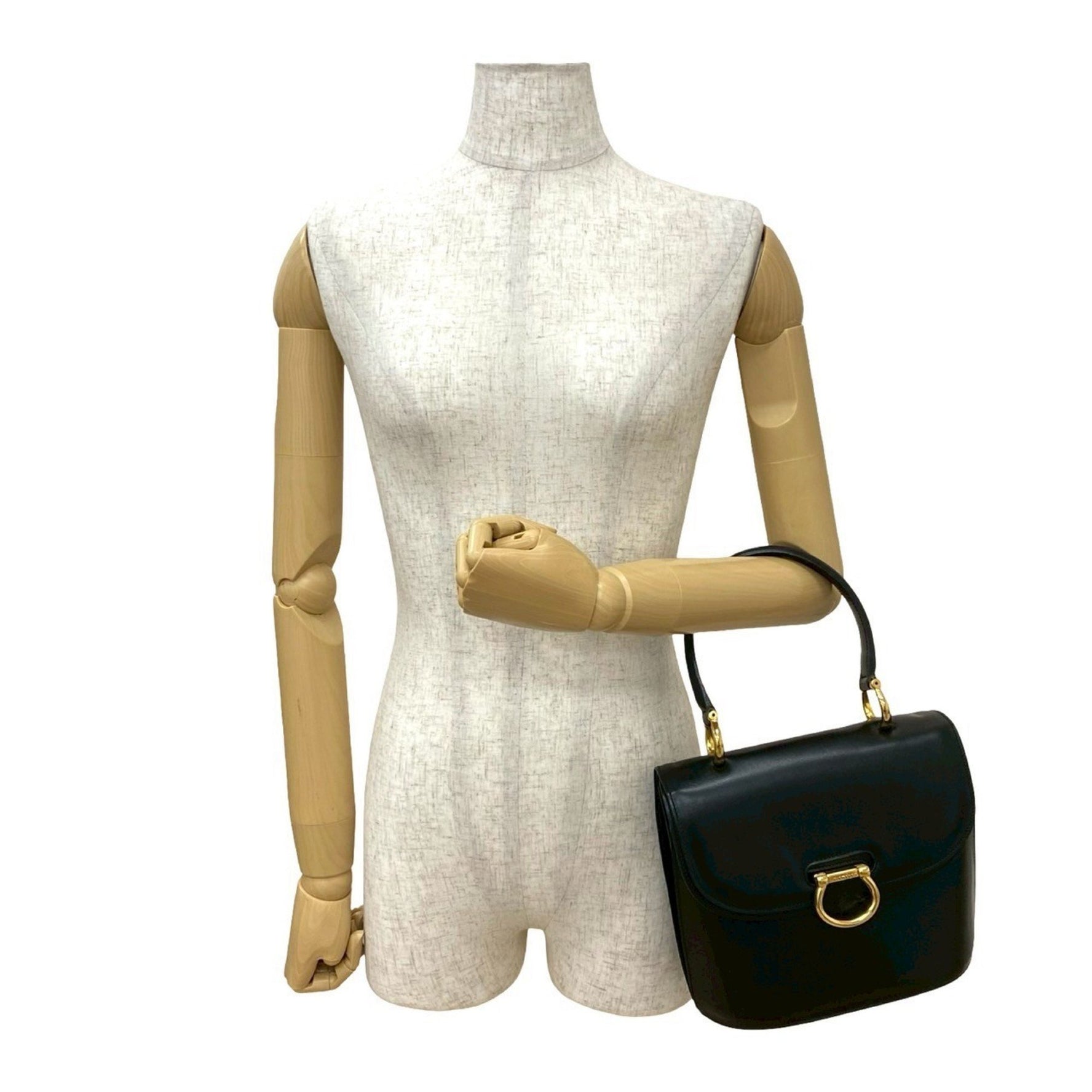 CELINE Vintage Logo Gold Hardware Calf Leather Handbag Mini Tote Bag