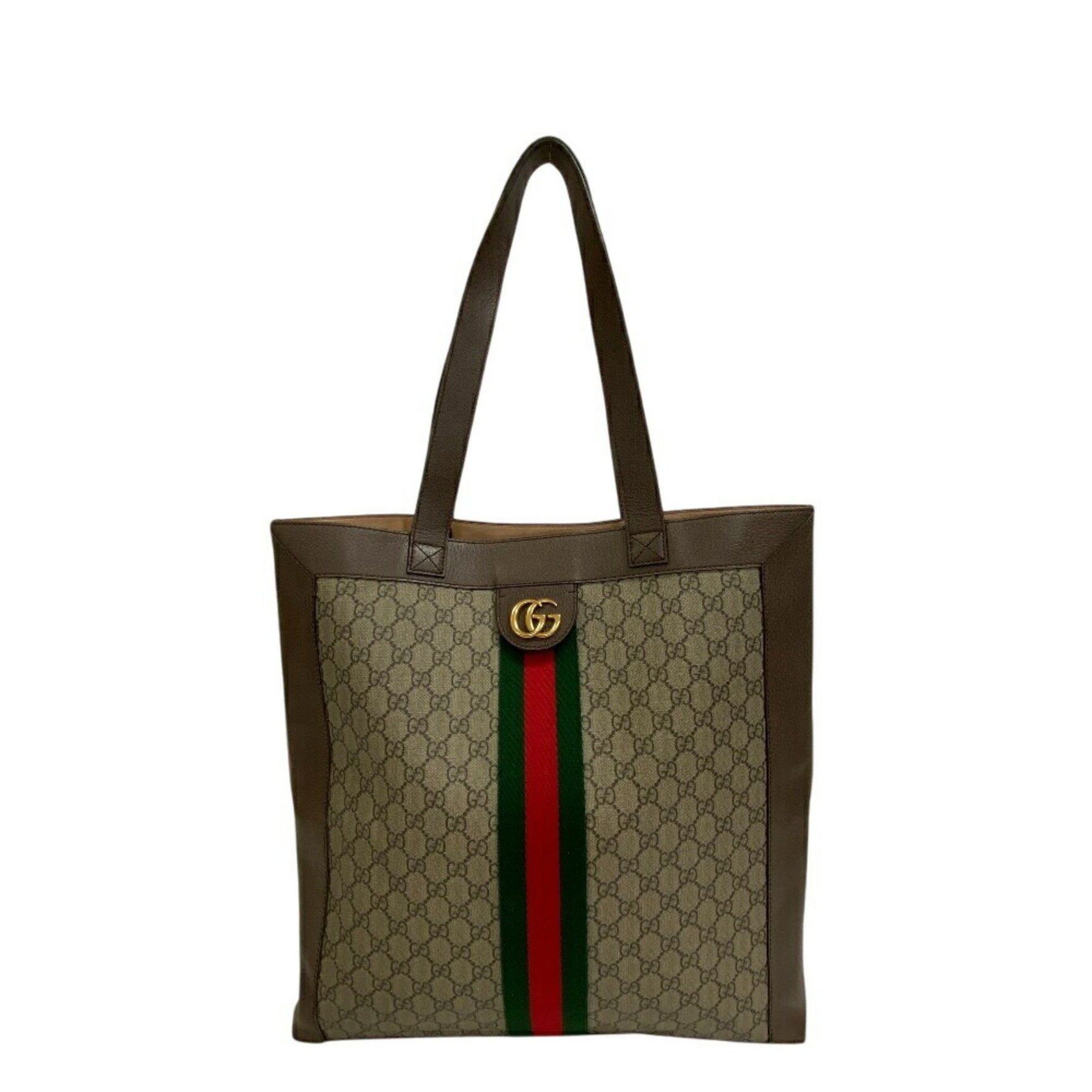 GUCCI Ophidia Shoulder 2-Way GG Supreme Sherry Line Tote Bag, Brown