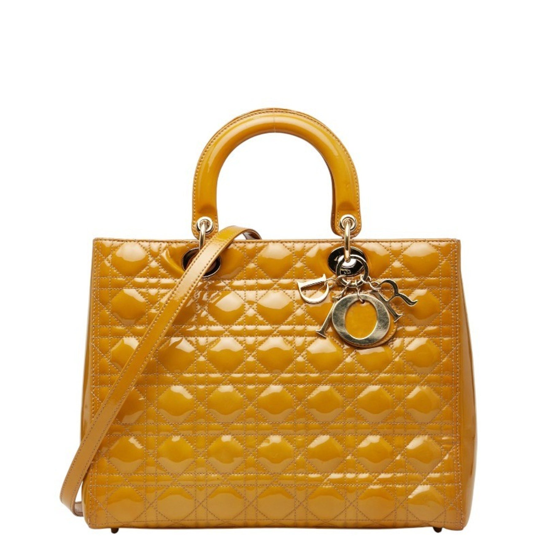 Christian Dior Lady Cannage Handbag/Shoulder Bag, Patent Leather