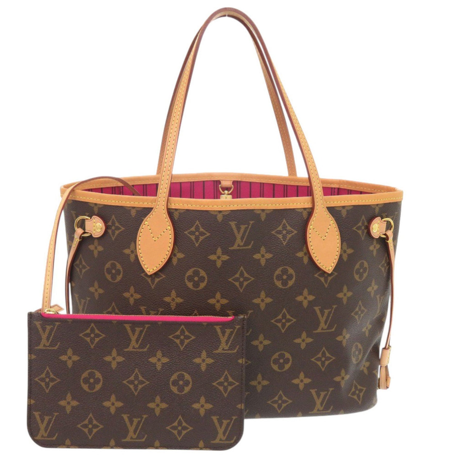 Louis Vuitton Neverfull PM Monogram Pivoine Tote Bag with Pouch, 0487, LOUIS VUITTON