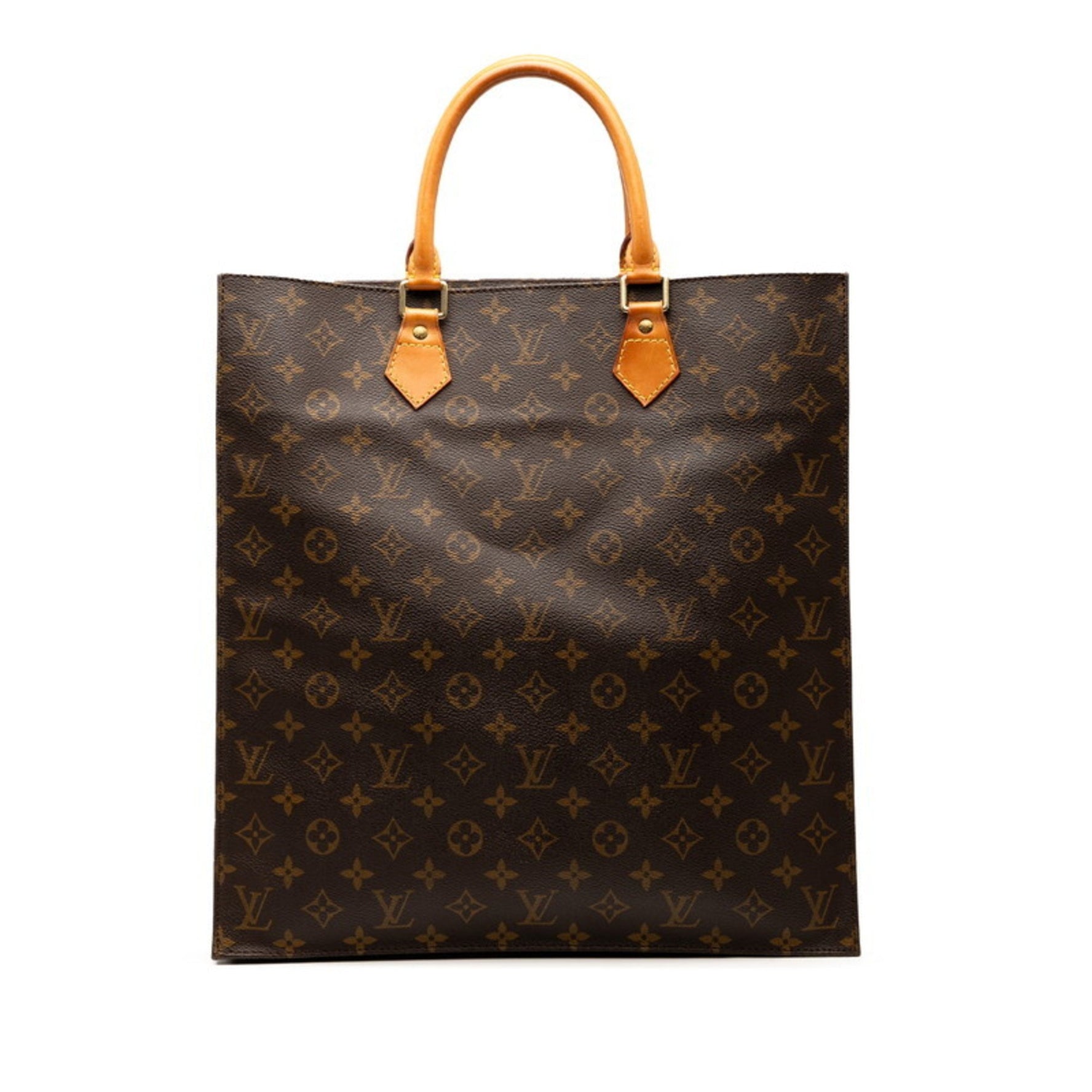 Louis Vuitton Monogram Sac Plat Handbag Tote Bag Leather LOUIS VUITTON