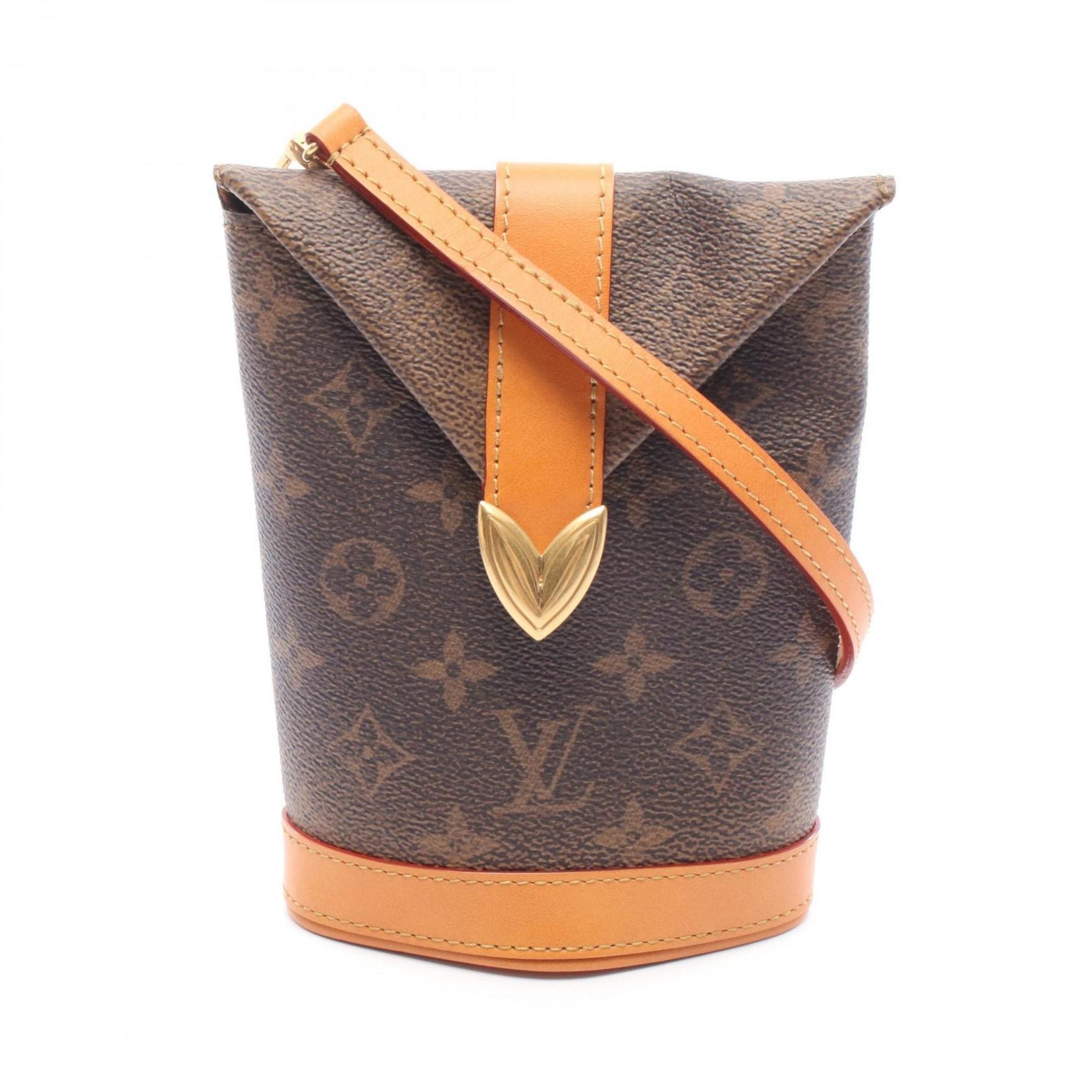Louis Vuitton Envelope Pouch Shoulder Bag in Coated Canvas and Leather