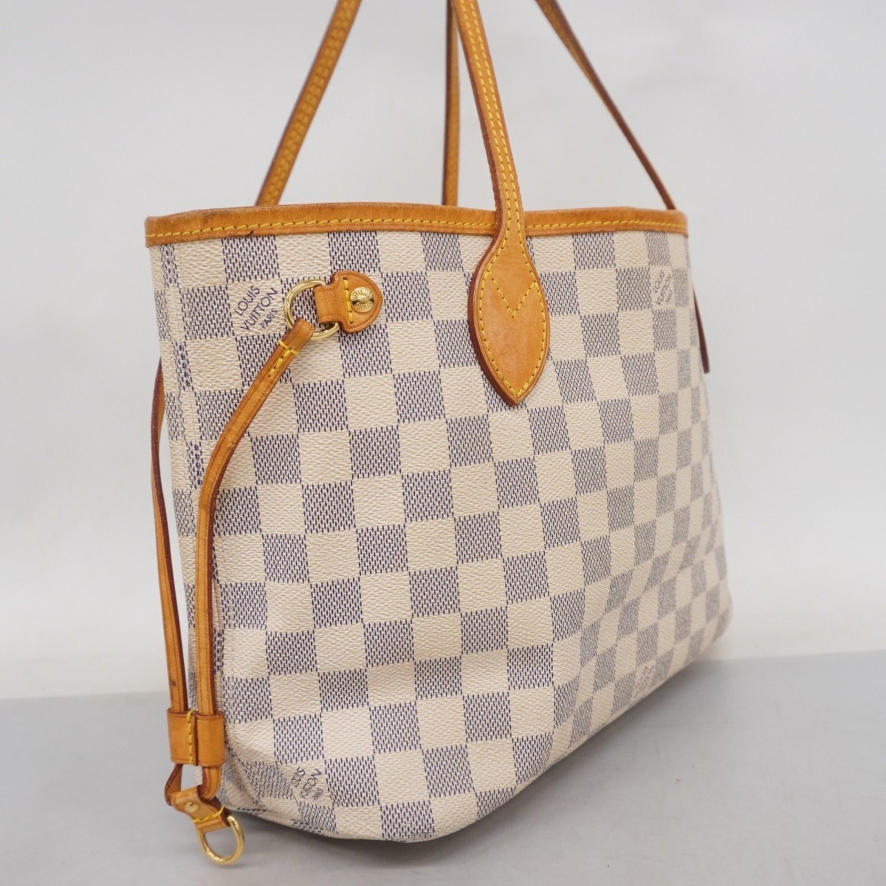 Louis Vuitton Damier Azur Neverfull PM Tote Bag N51110 White Women's