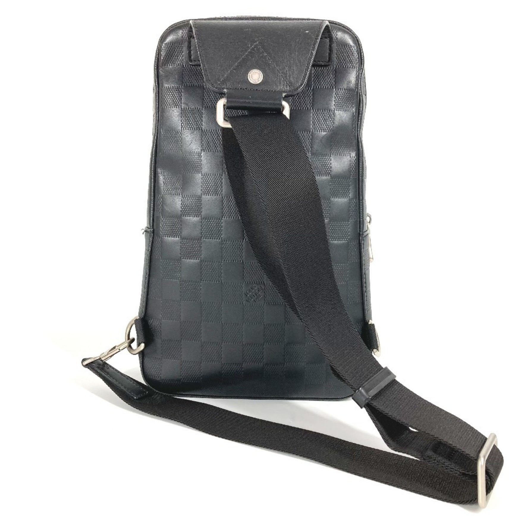 LOUIS VUITTON Damier Infini Avenue Sling Bag, Crossbody Shoulder Body Leather, Men's, Onyx, Black