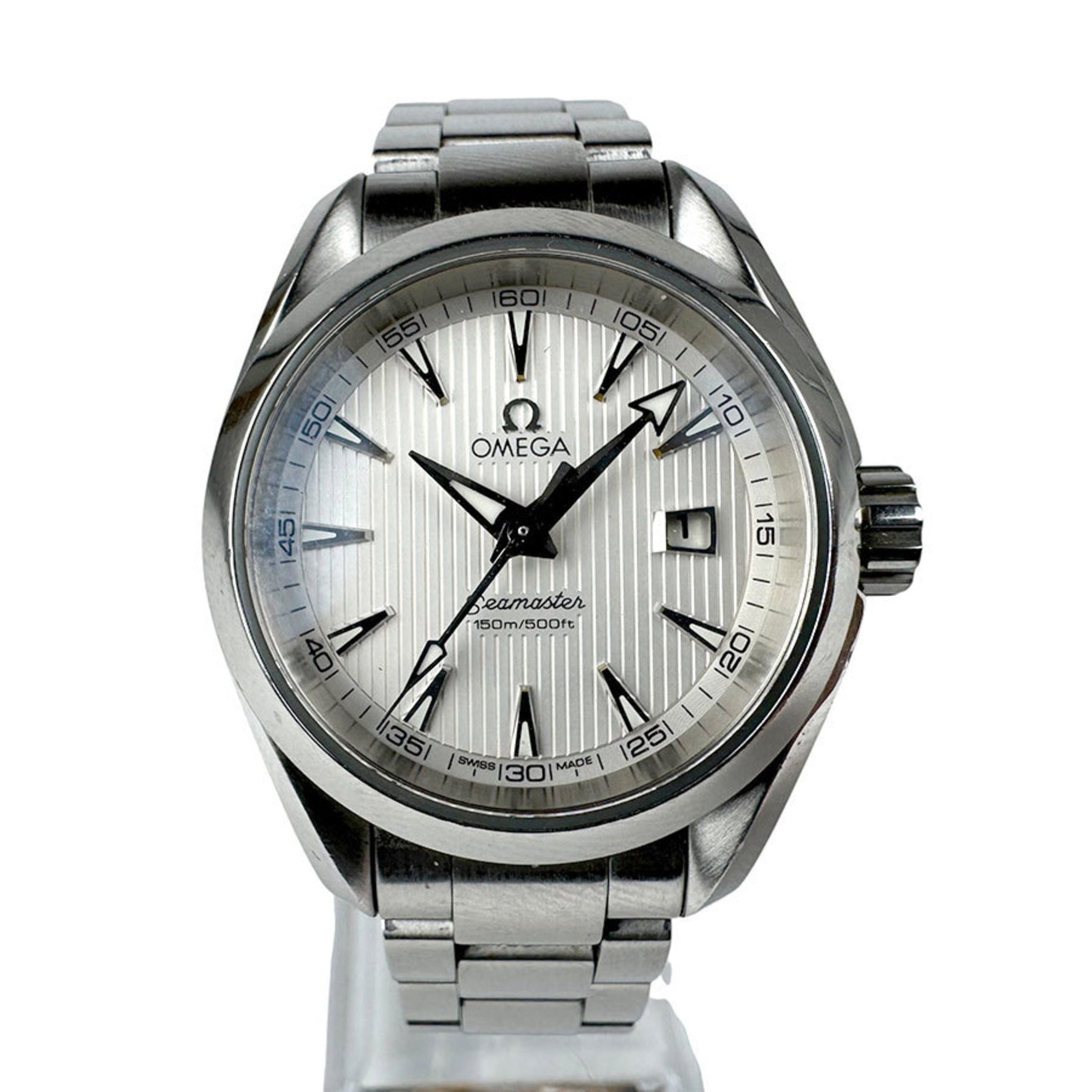 OMEGA Seamaster Aqua Terra Watch Stainless Steel Silver x White Ladies Quartz