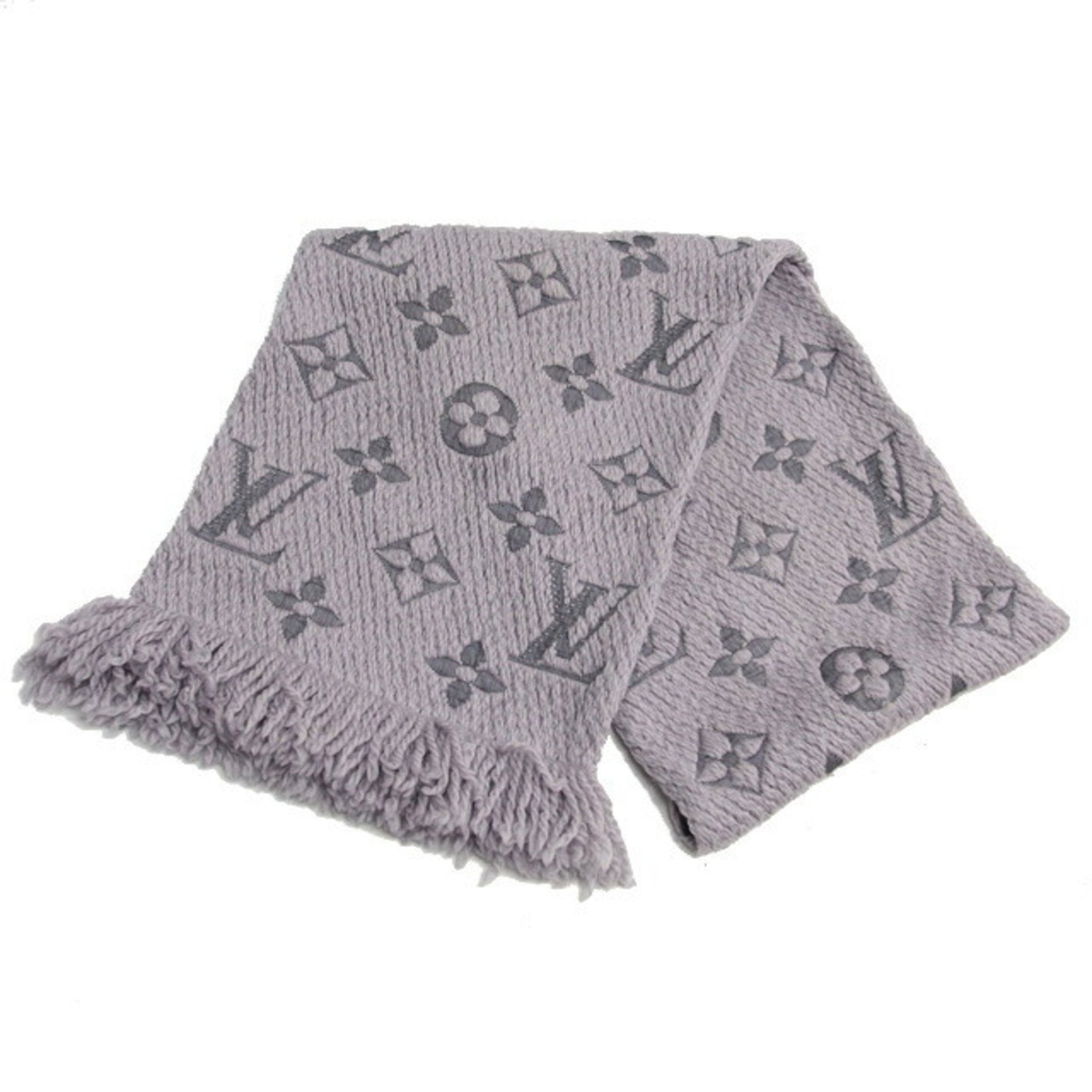 Louis Vuitton Monogram Scarf Echarpe Mania Gris Perle