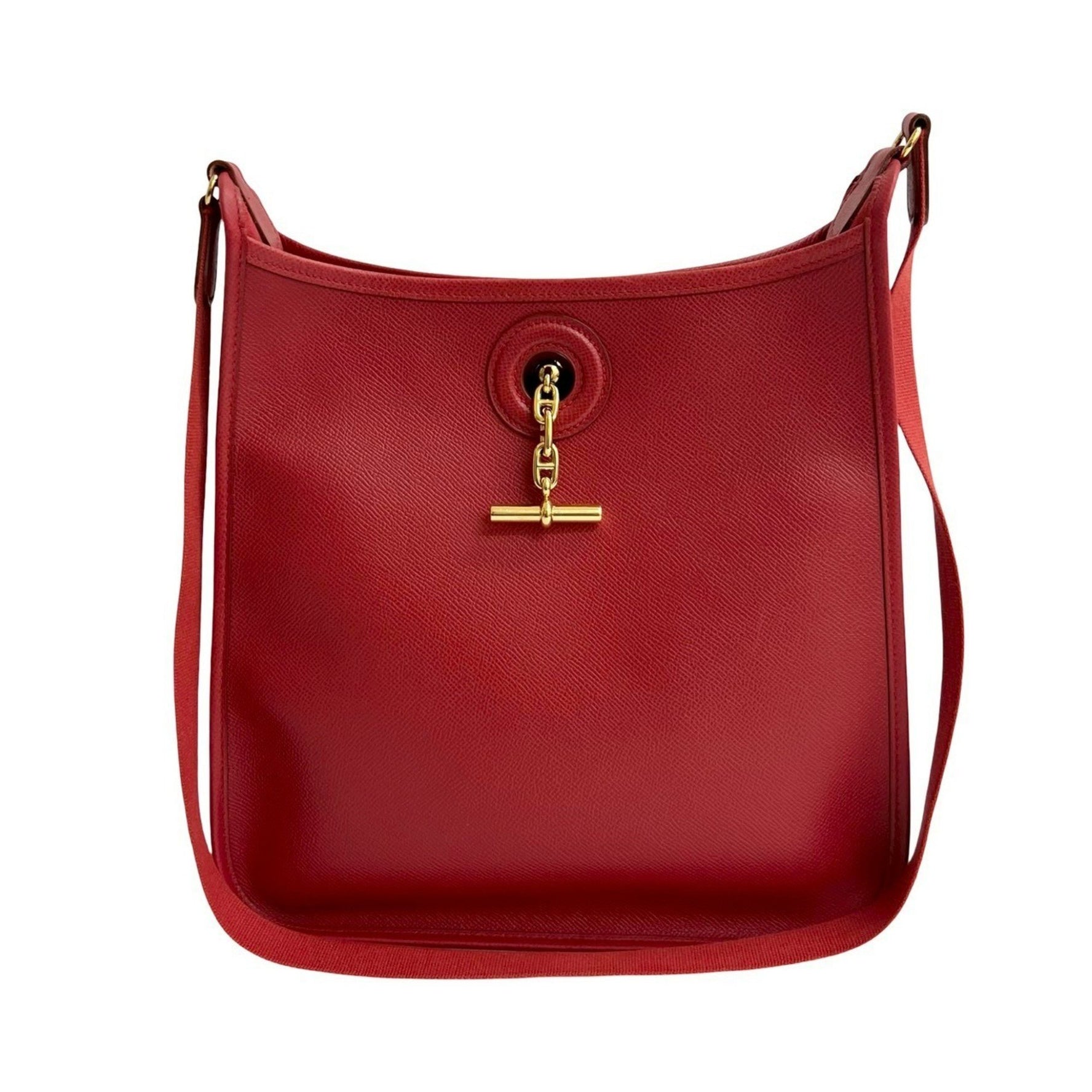 □A Stamped HERMES Vintage Vespa PM Couchvel Leather Shoulder Bag Red 620-7