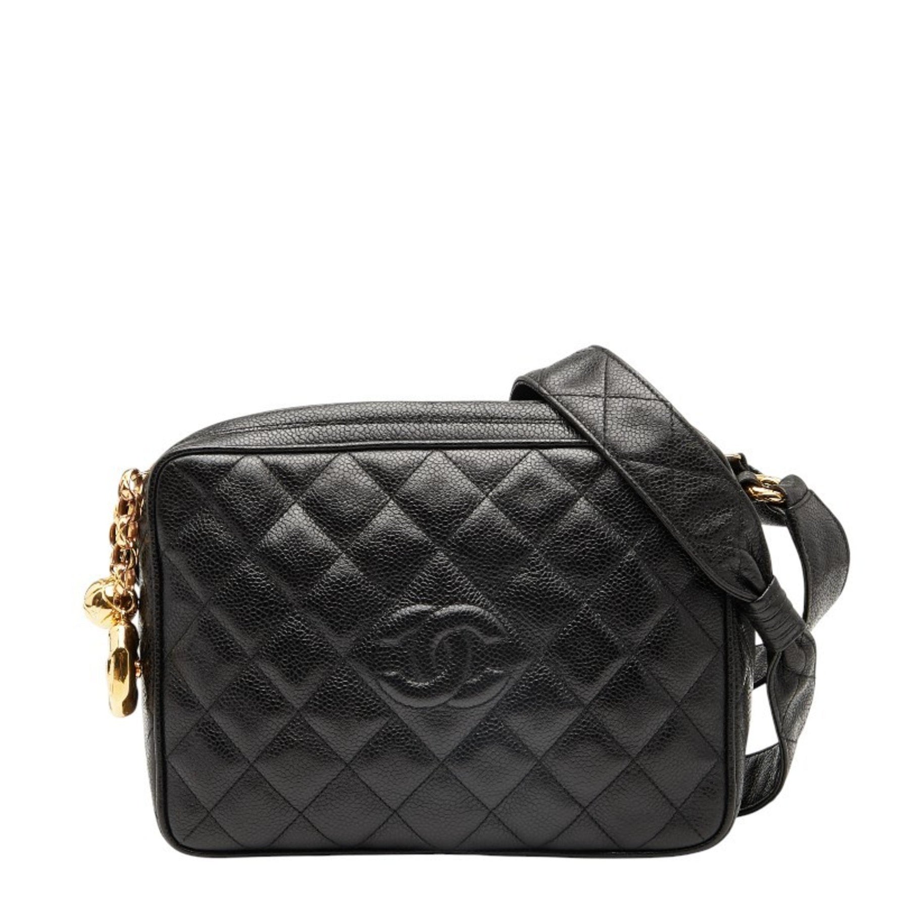 CHANEL Matelasse Coco Mark Crossbody Shoulder Bag in Caviar Skin
