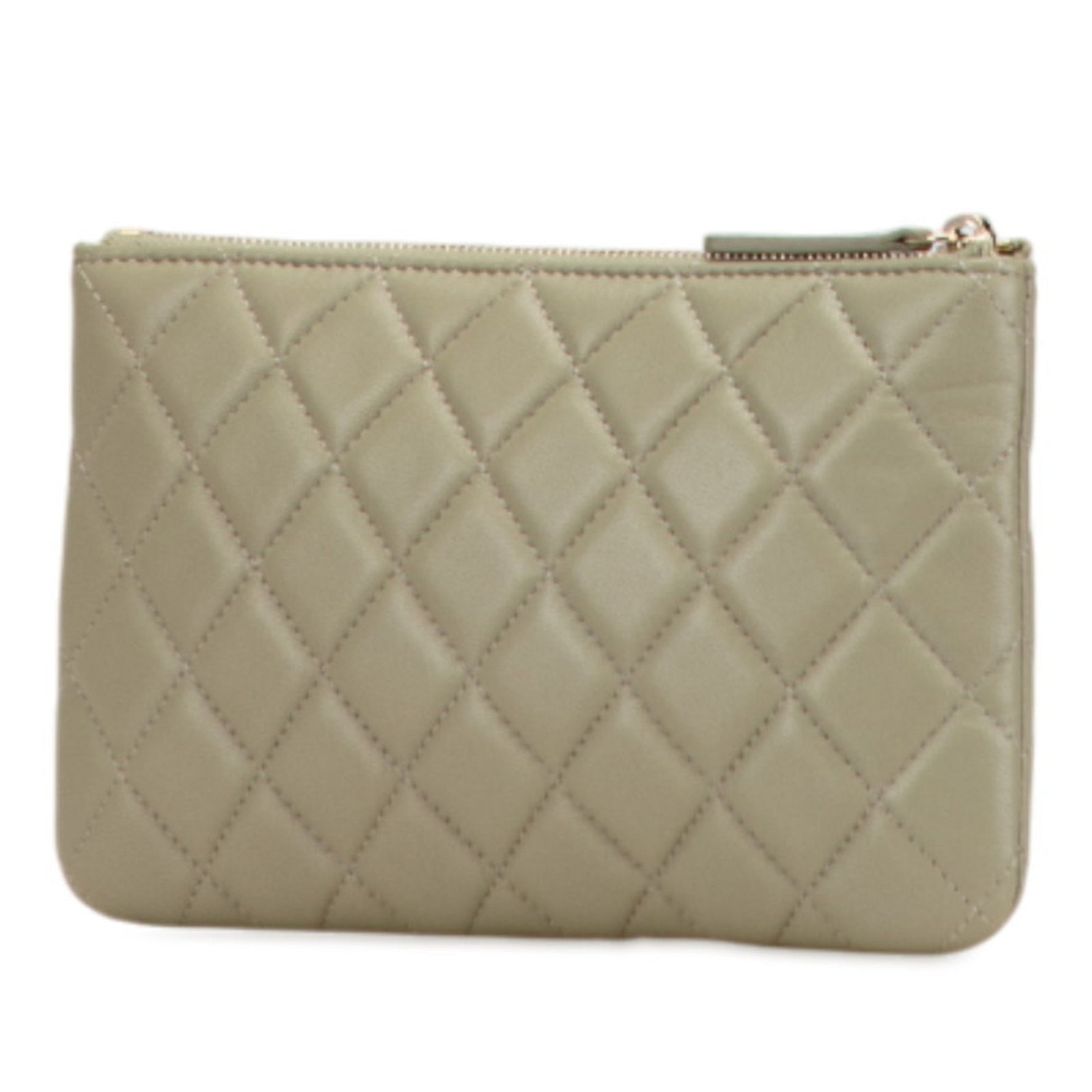 CHANEL Matelasse Coco Mark Classic Small Pouch Clutch Bag in with Gold Hardware and Lambskin Leather