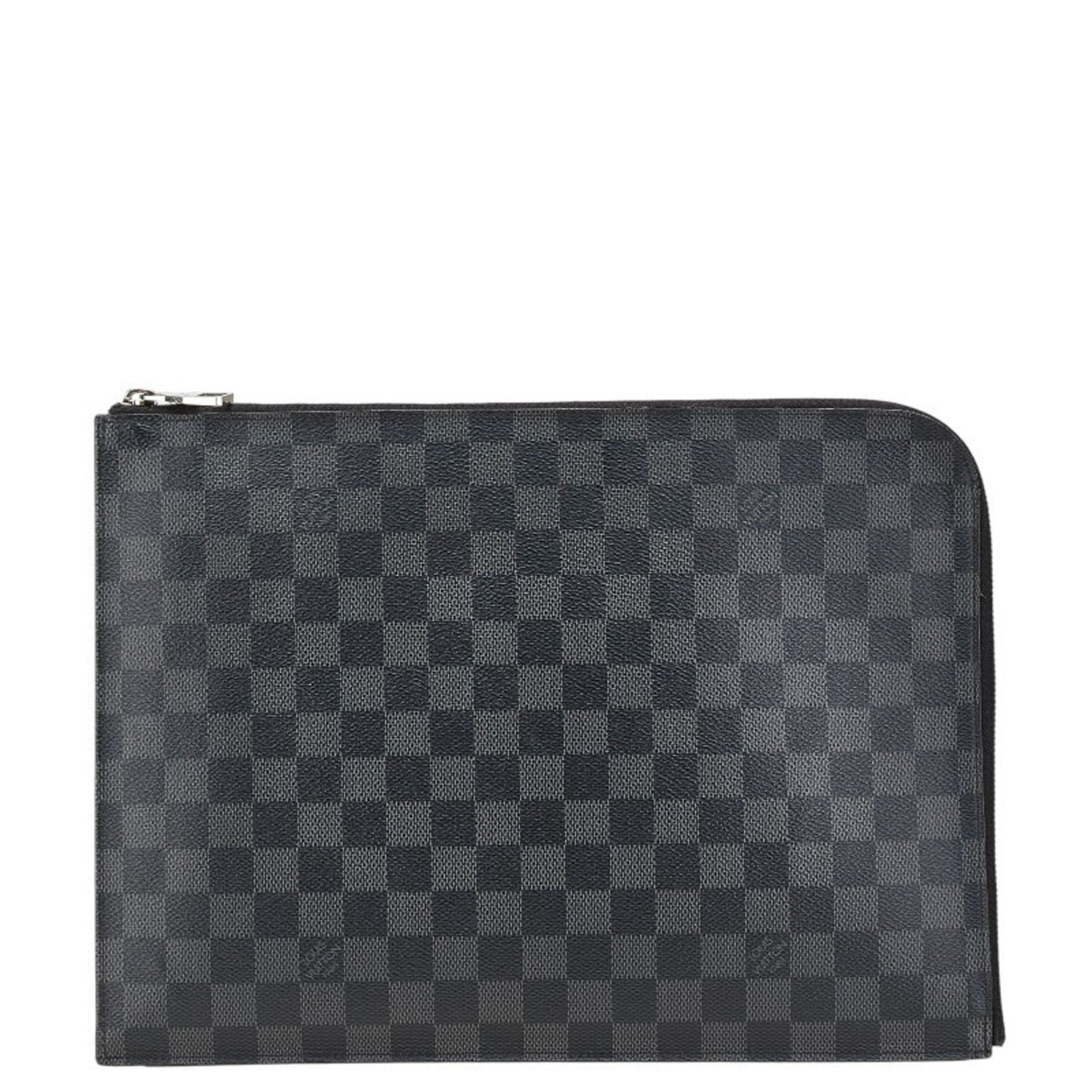 Louis Vuitton Damier Graphite Pochette Jour GM Clutch Bag PVC Leather