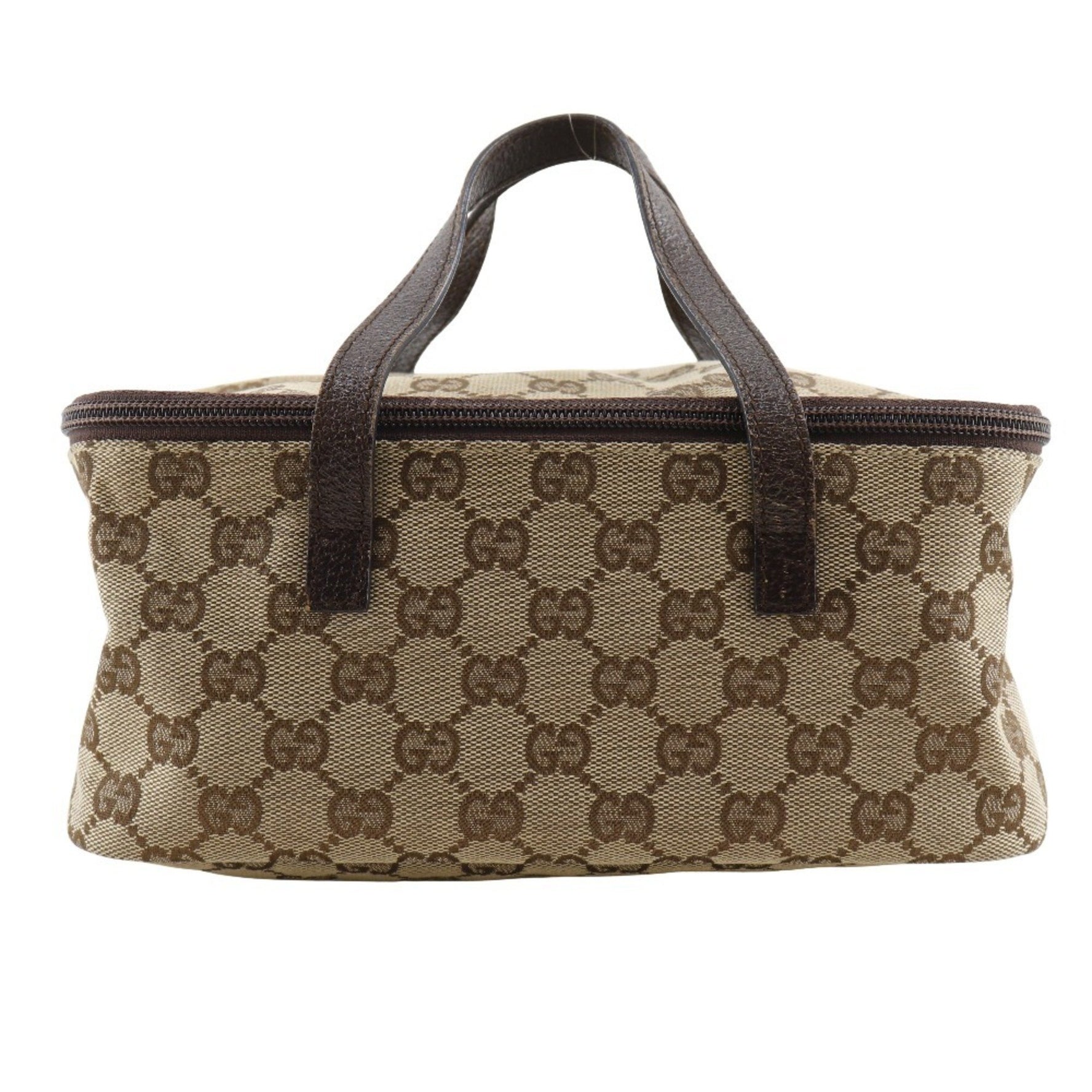 Gucci Vanity Handbag GG Canvas with Double Zipper
