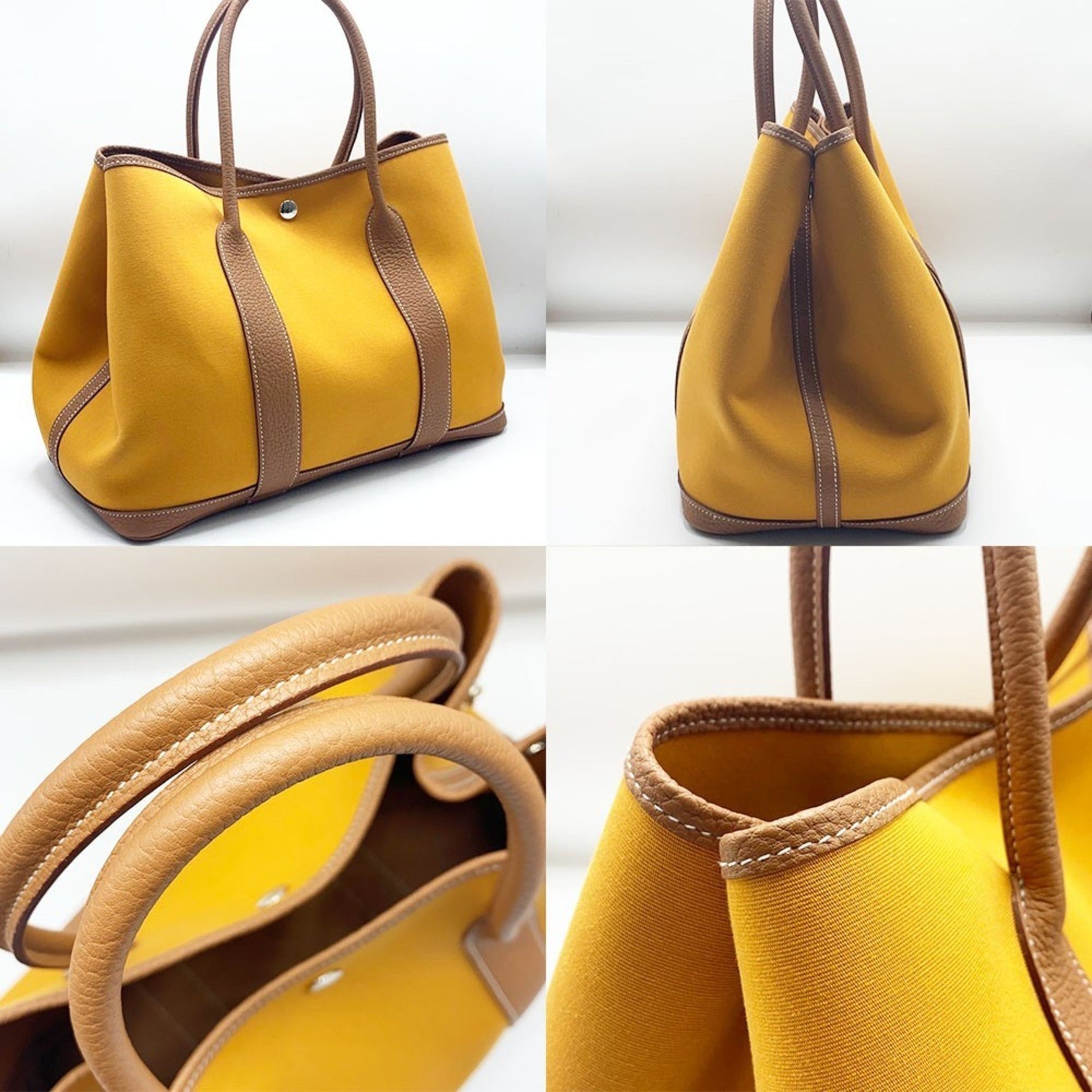 Hermes Garden PM C stamp Saffron x Gold Toile Officier Negonda Tote Bag