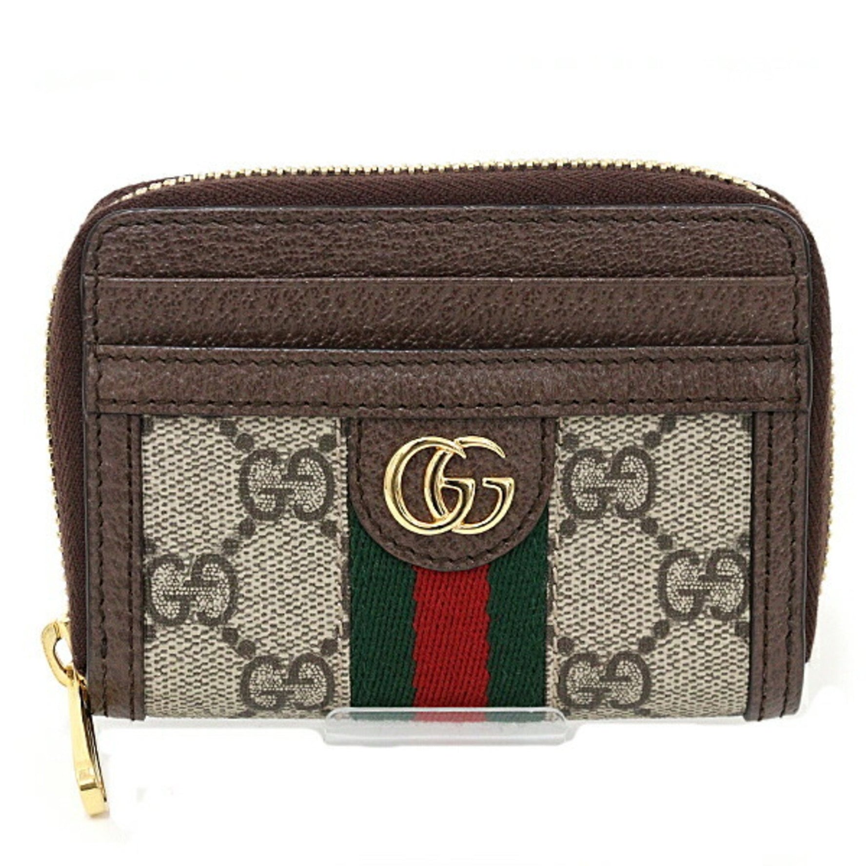 GUCCI Ophidia Card Case GG Supreme Canvas Beige/Ebony Brown Unused