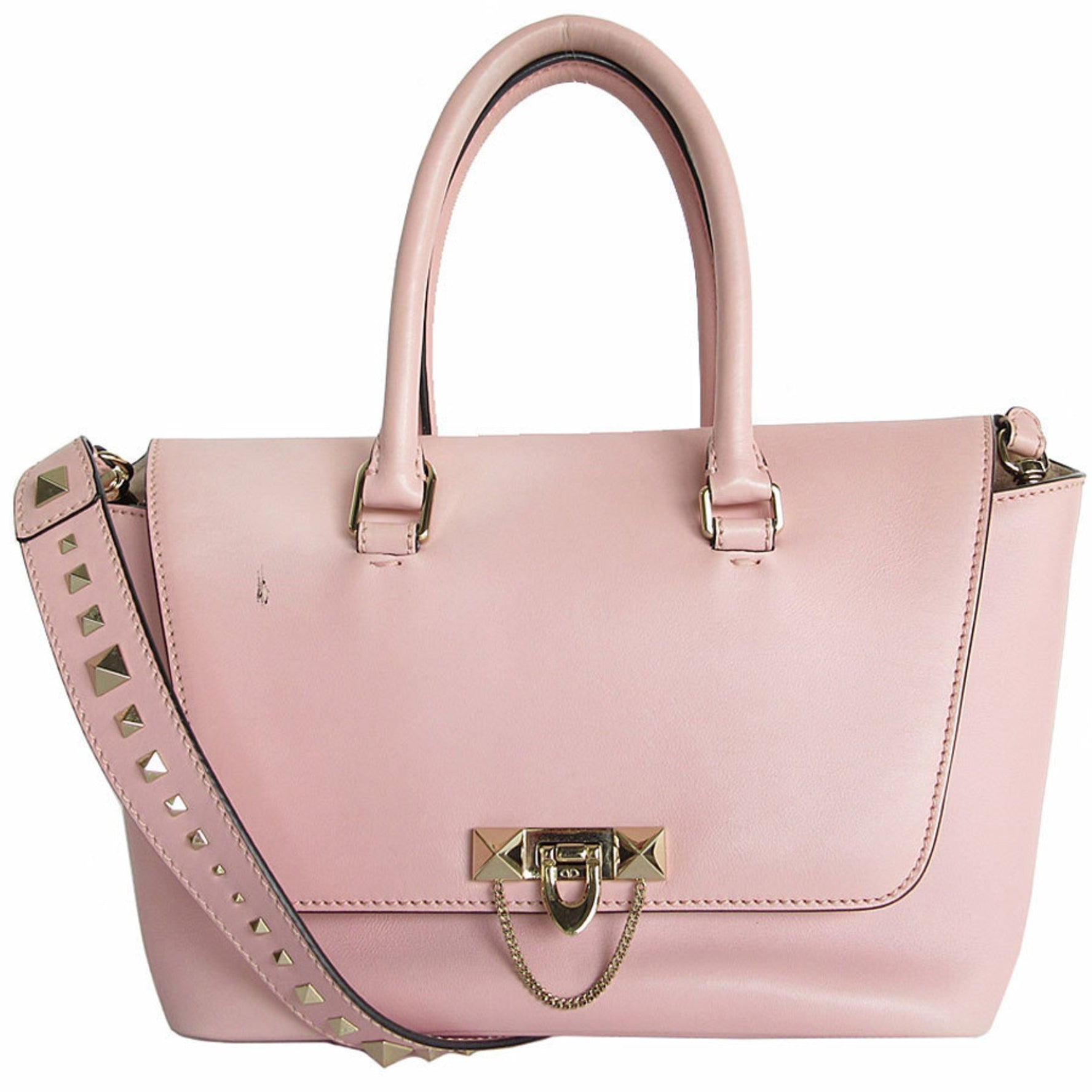 Valentino Garavani handbag shoulder bag leather light pink gold