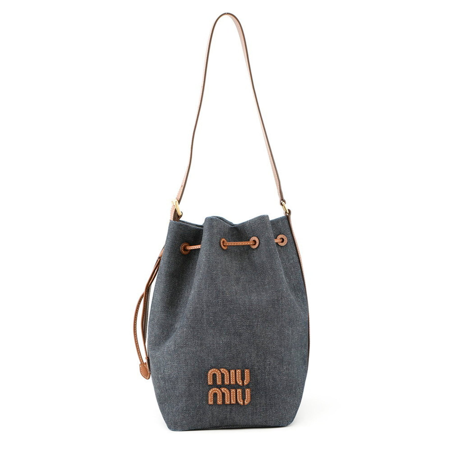 Miu Miu Miu shoulder bag bucket denim leather MIUMIU