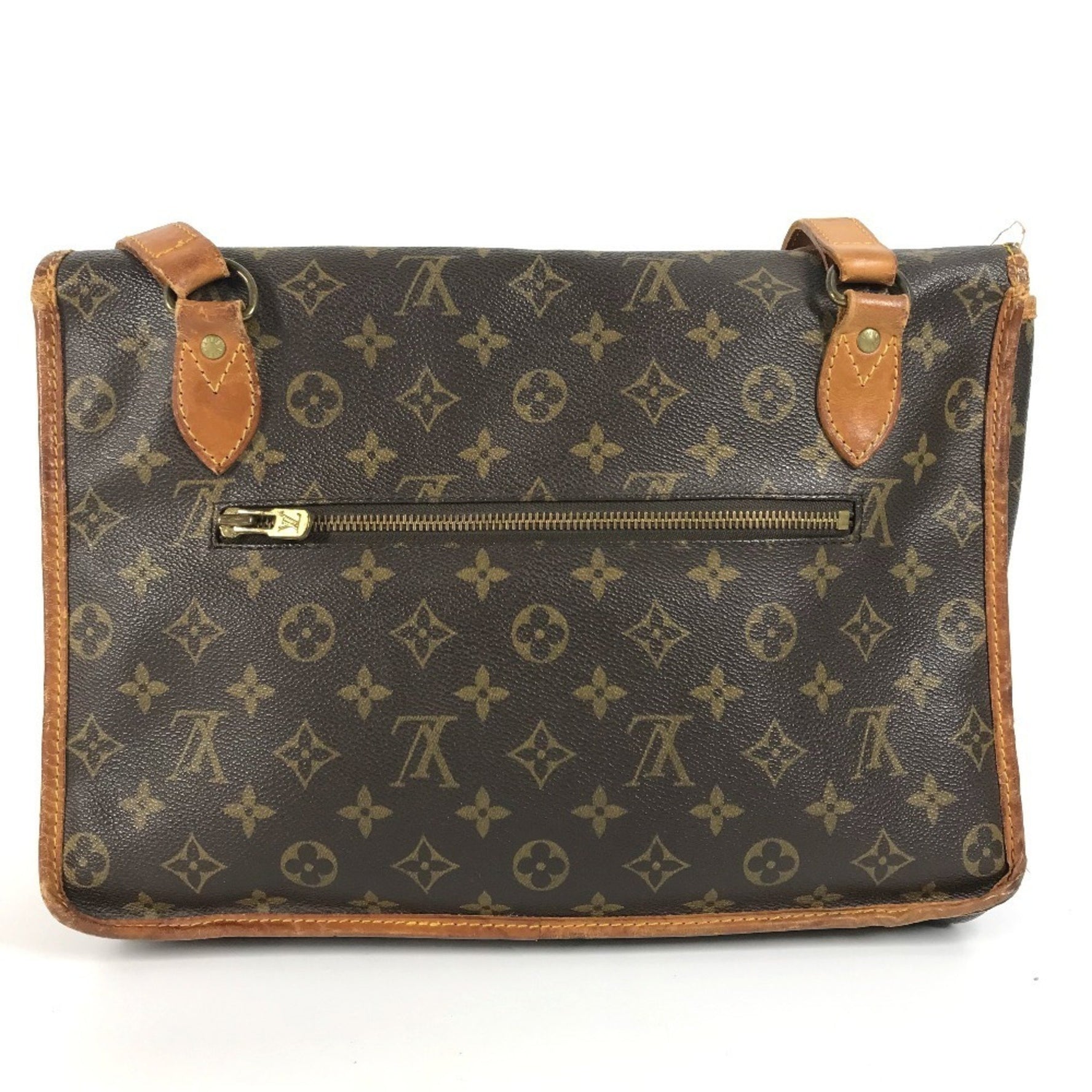 Louis Vuitton Monogram Sac Bazas Japon Crossbody Bag Flap Shoulder Canvas Men's Brown