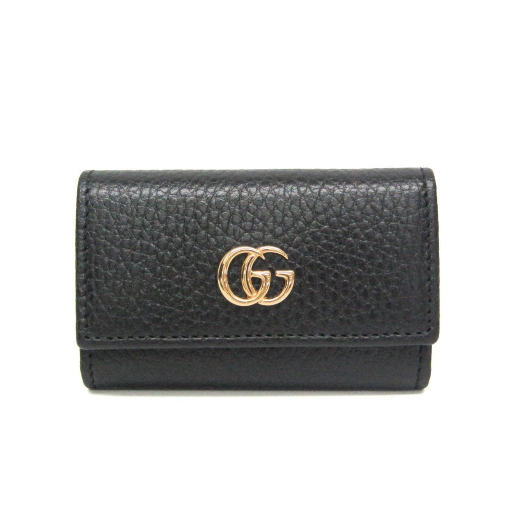 Gucci GG Marmont Women,Men Leather Key Case Black
