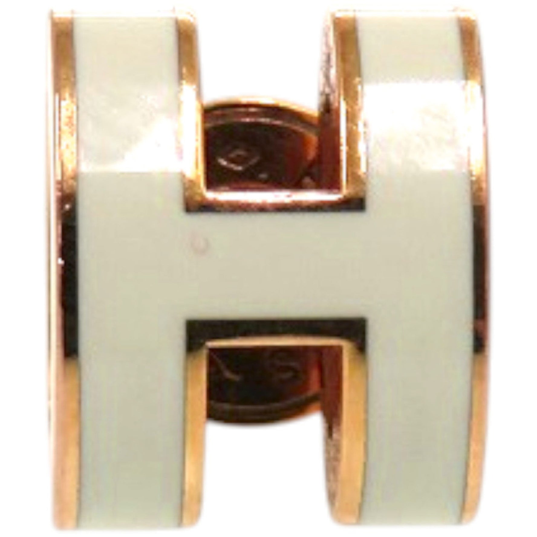 Hermes Hermès Single Pop Ash Mini Metal Vert Fizz Green Earrings 0162