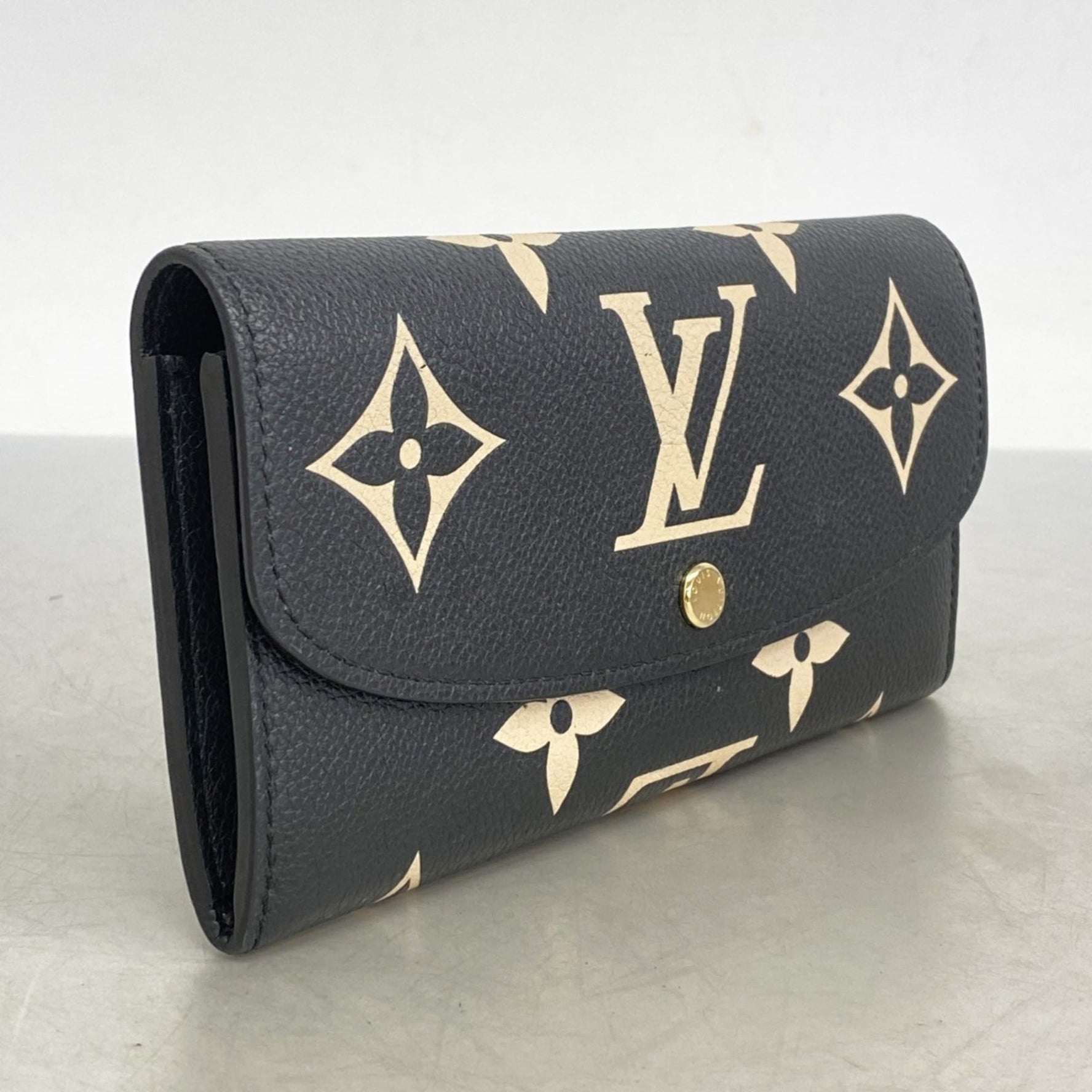 Louis Vuitton Monogram Empreinte Two-Tone Portefeuille Emilie Wallet Black/Beige