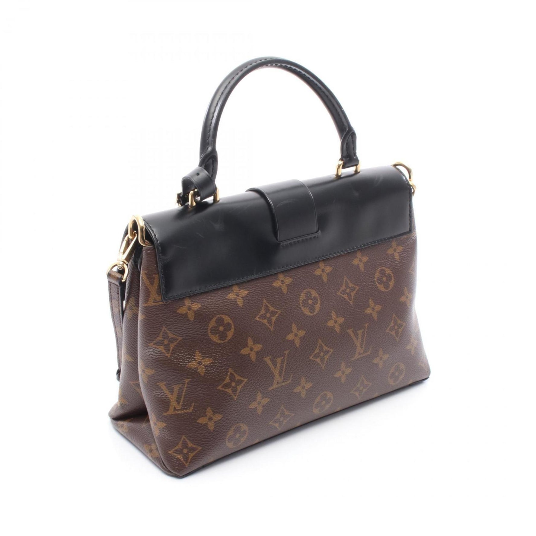 Louis Vuitton One-Handle Flap Bag MM Handbag, Coated Canvas and Leather, Monogram, Brown Black