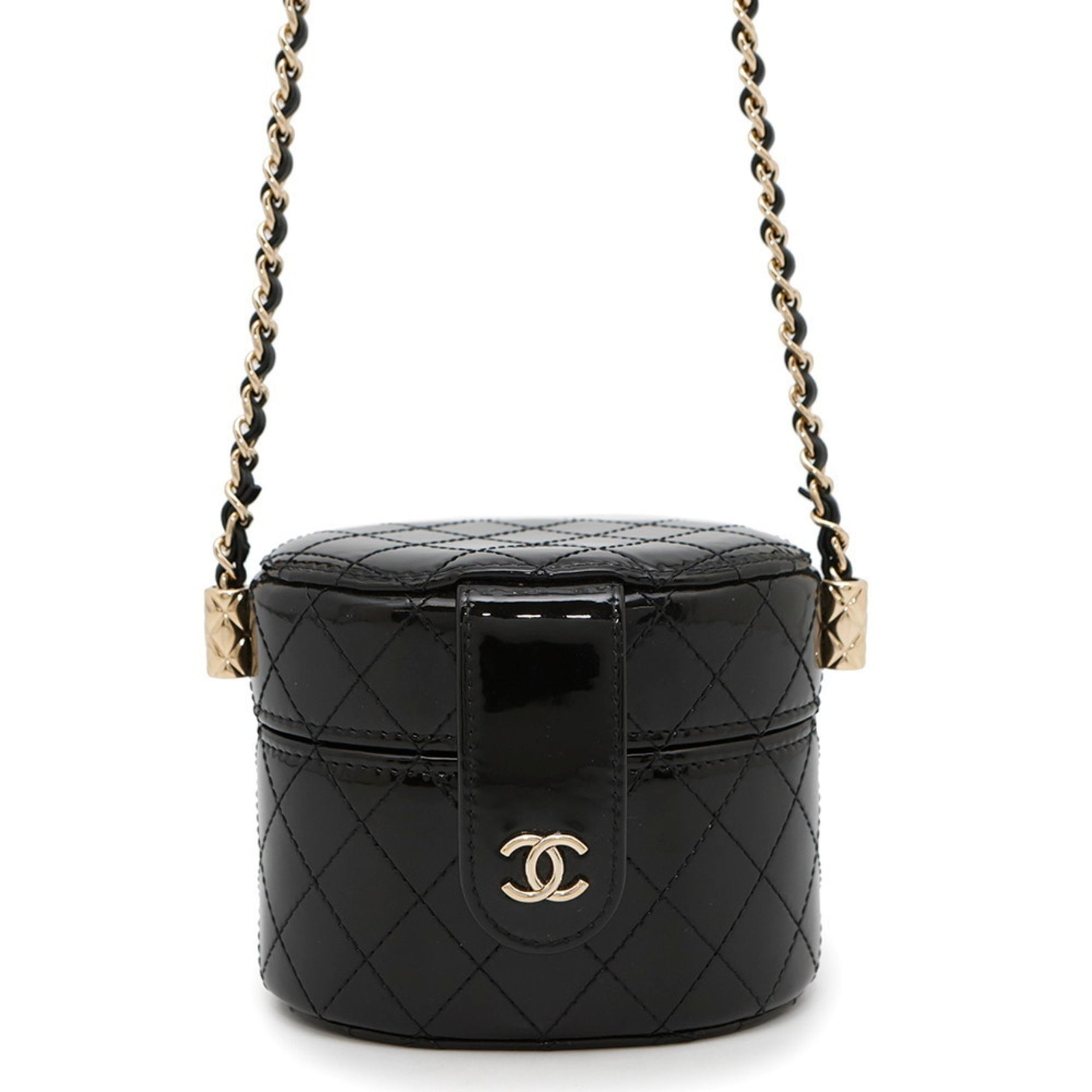 Chanel Chain Shoulder Bag Mini Vanity Coco Mark Patent AP1616 CHANEL Black
