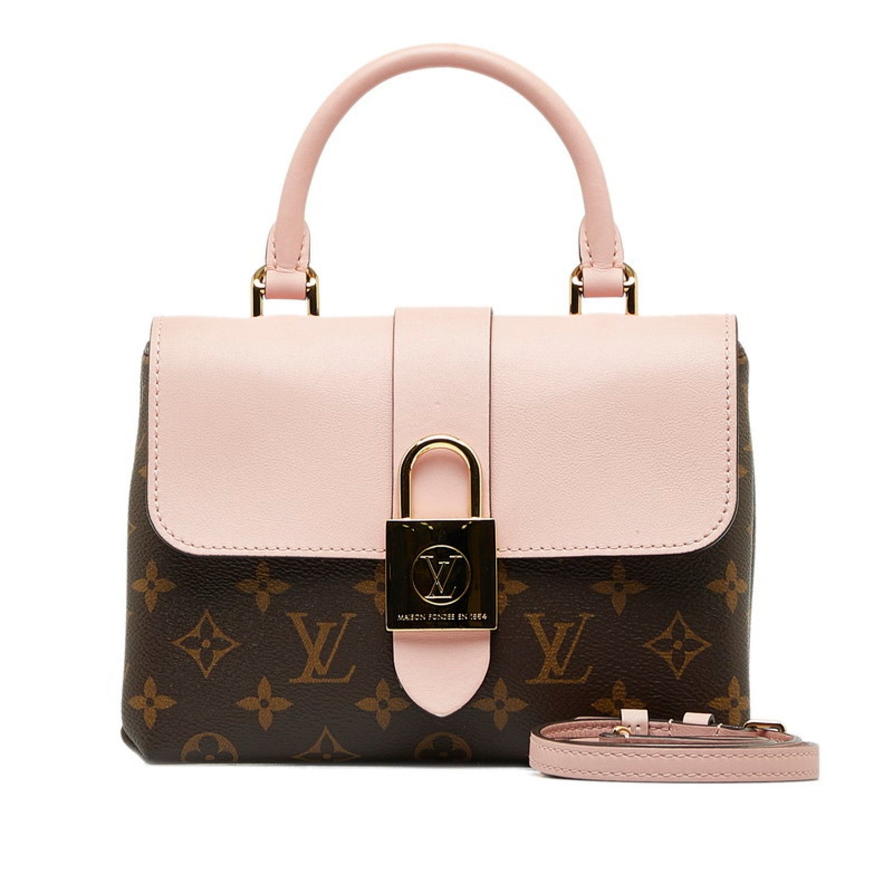 Louis Vuitton Monogram Rocky BB Handbag Shoulder Bag M44080 Brown Pink PVC Leather Women's LOUIS VUITTON