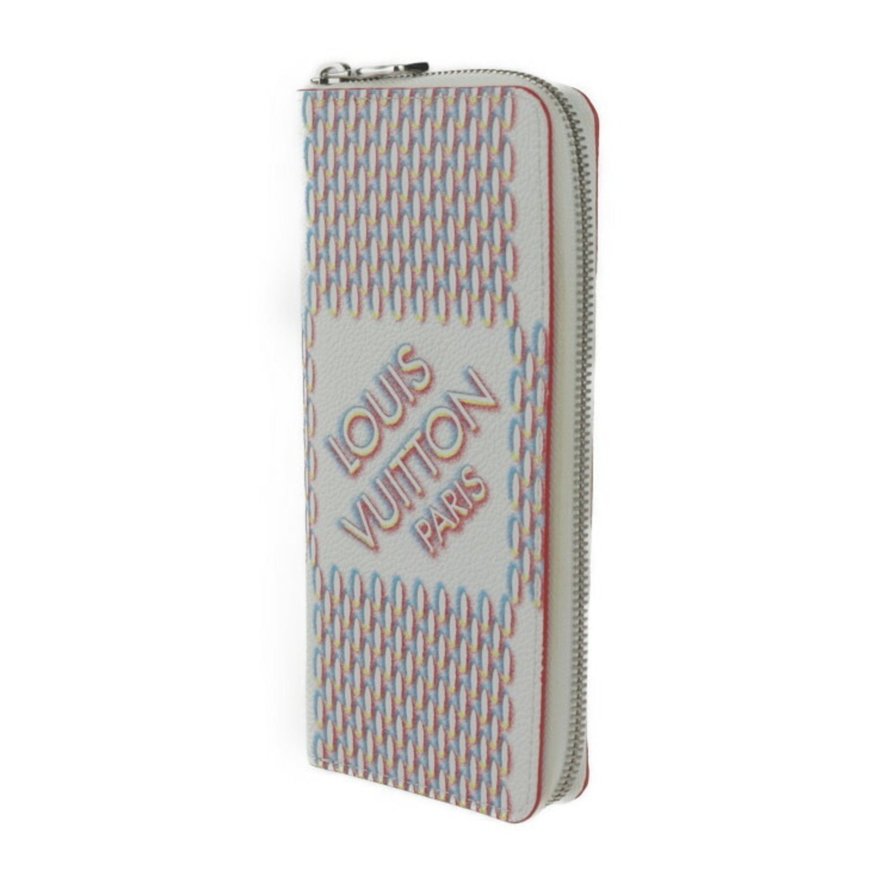LOUIS VUITTON Louis Vuitton Zippy Wallet Vertical Damier Giant Spray Long Leather Bron White Multicolor Bi-fold Round 2409063008041R1