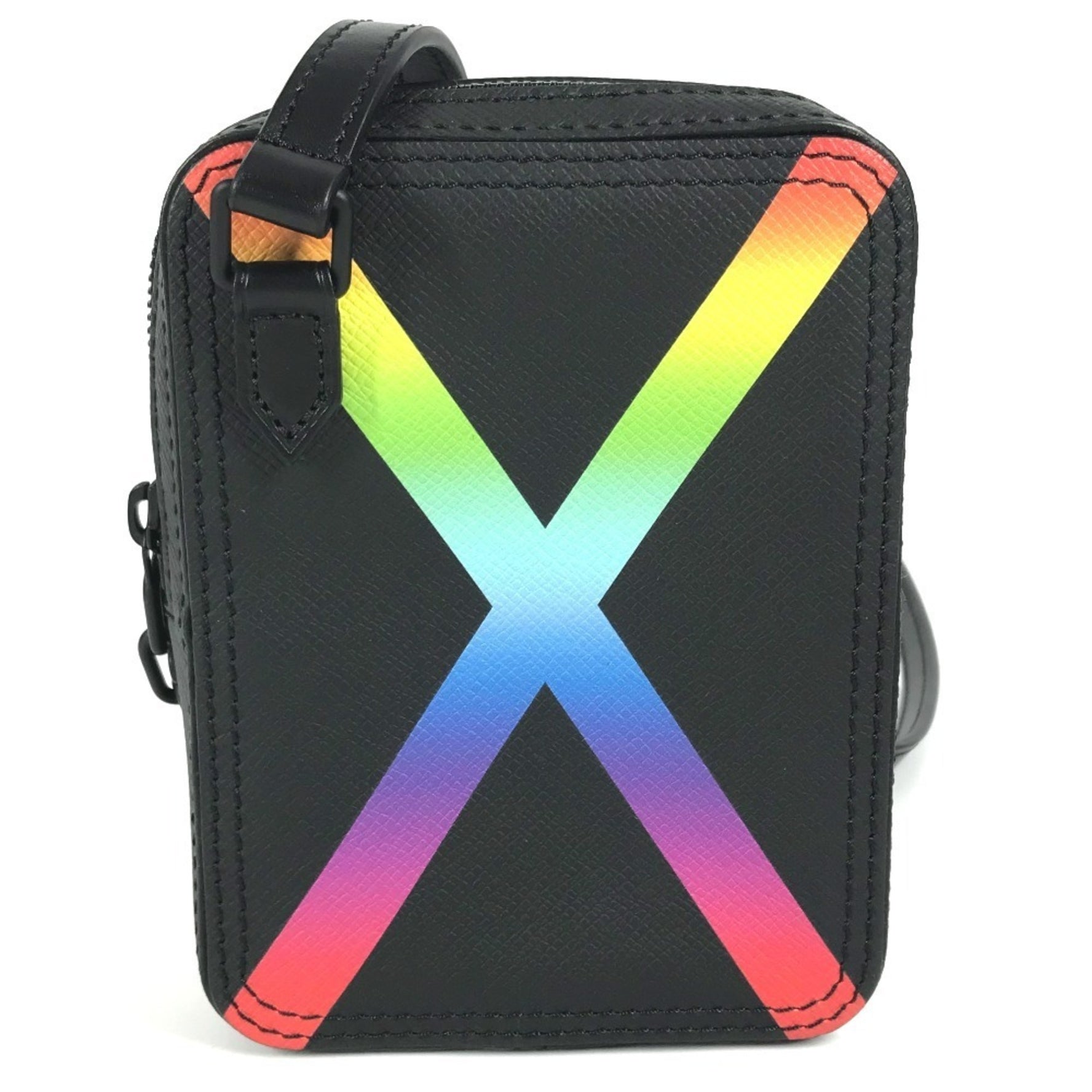LOUIS VUITTON Taiga Rainbow Danube Messenger Pochette Shoulder Bag in Leather, Unisex, Black, Like New