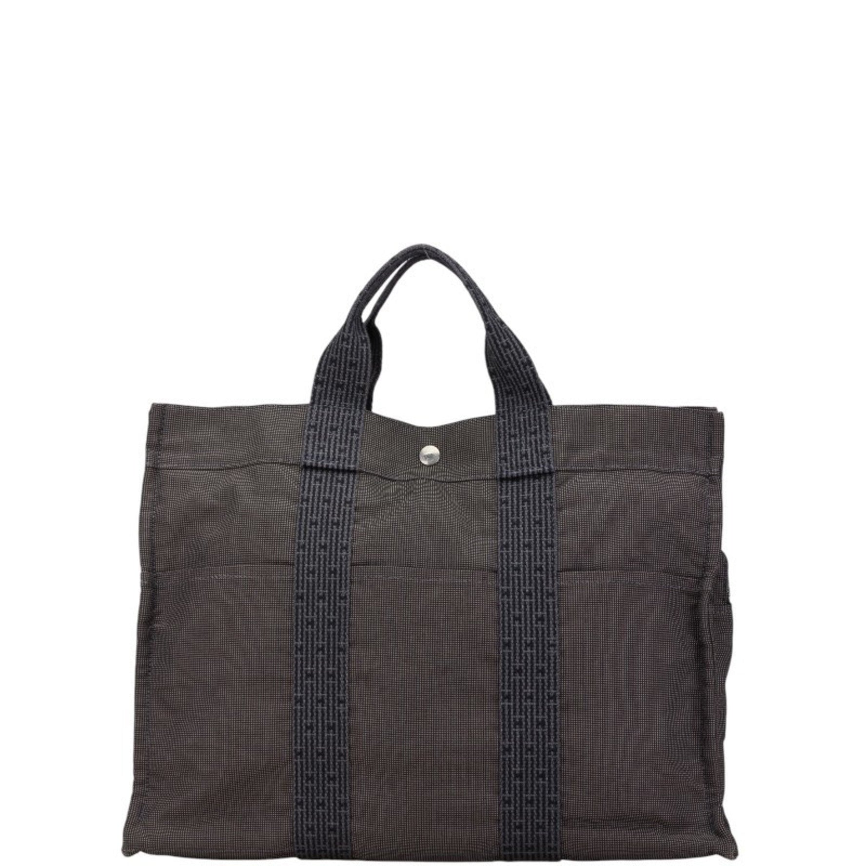 Hermes Air Line MM Tote Bag Grey Canvas Women's HERMES