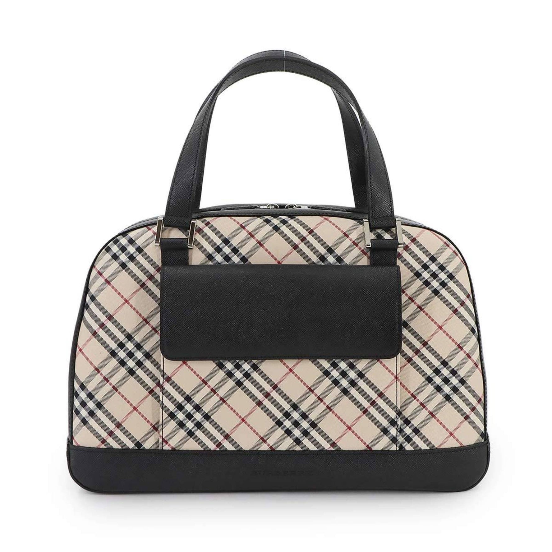 Burberry Nova Check Handbag in Canvas and Leather, Beige Black
