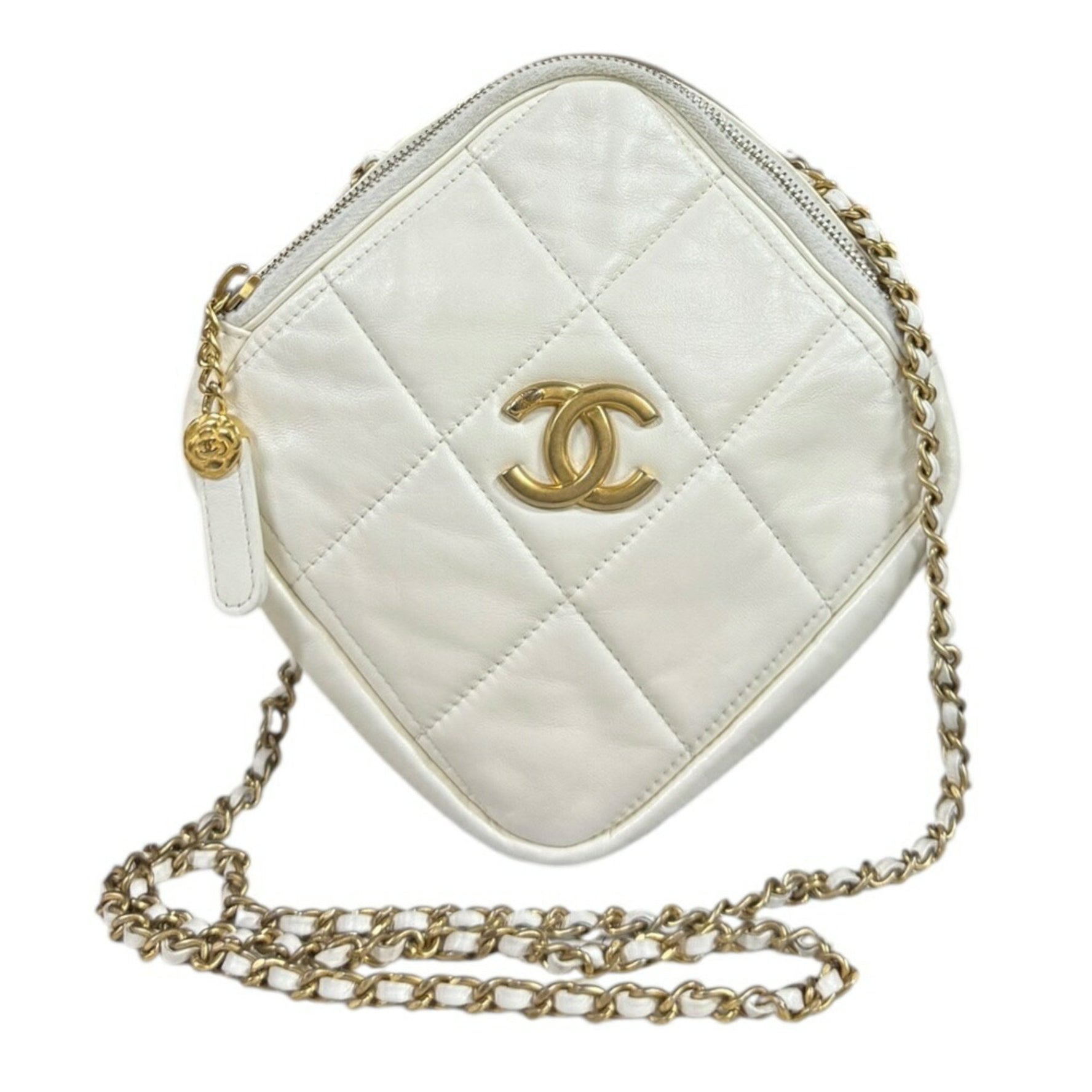 CHANEL Matelasse Shoulder Bag Lambskin White Women's